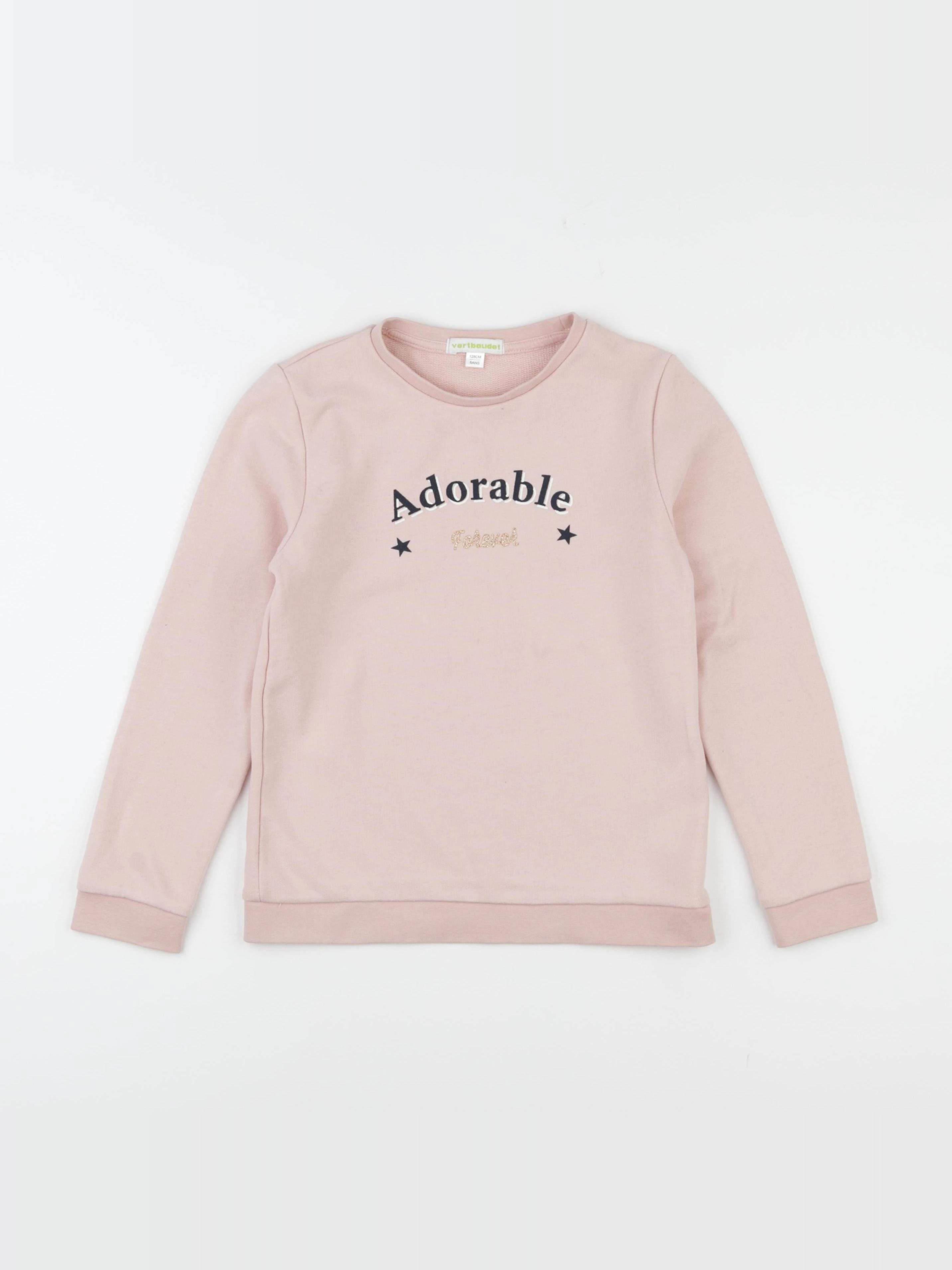 Vertbaudet - sweat rose - 8 ans