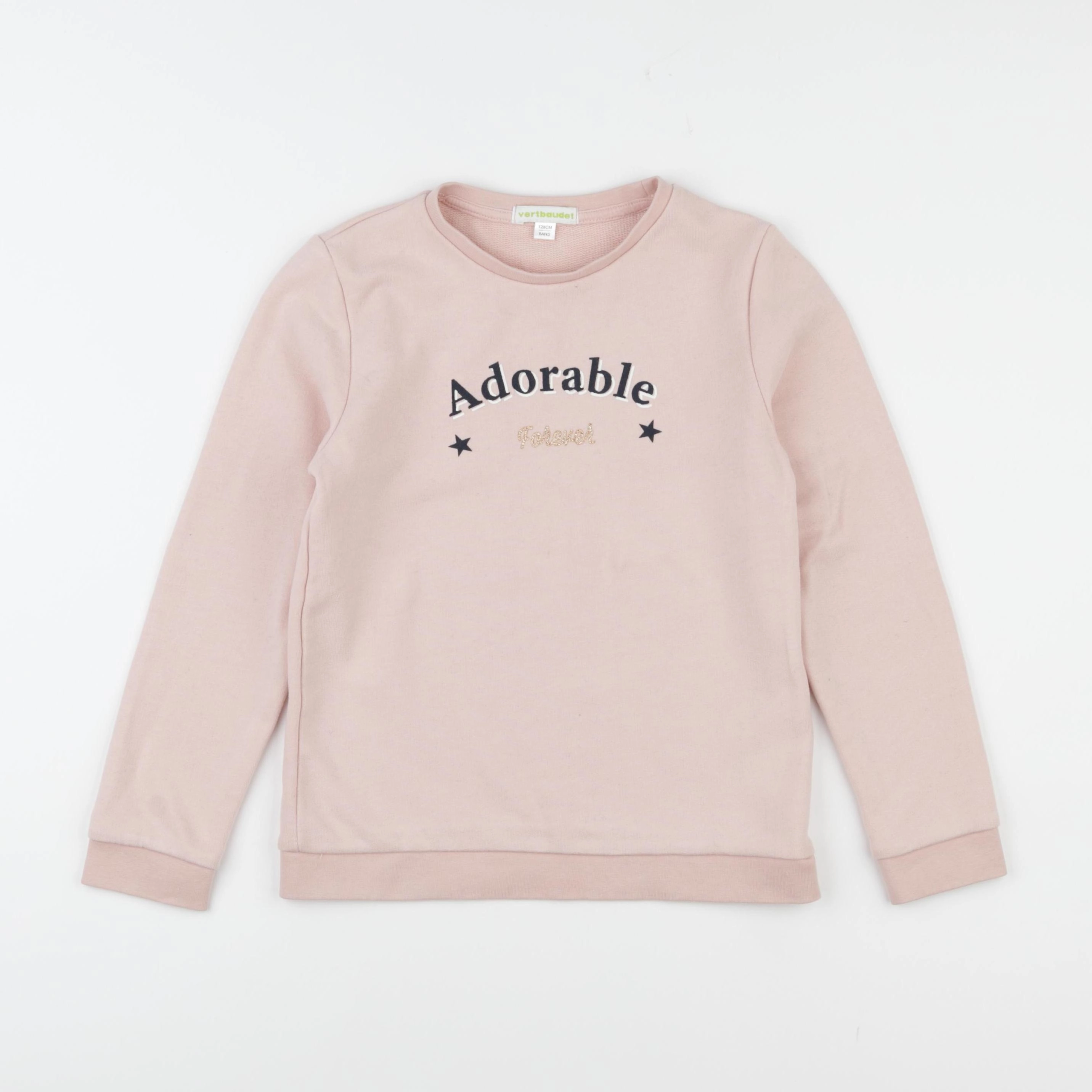 Vertbaudet - sweat rose - 8 ans