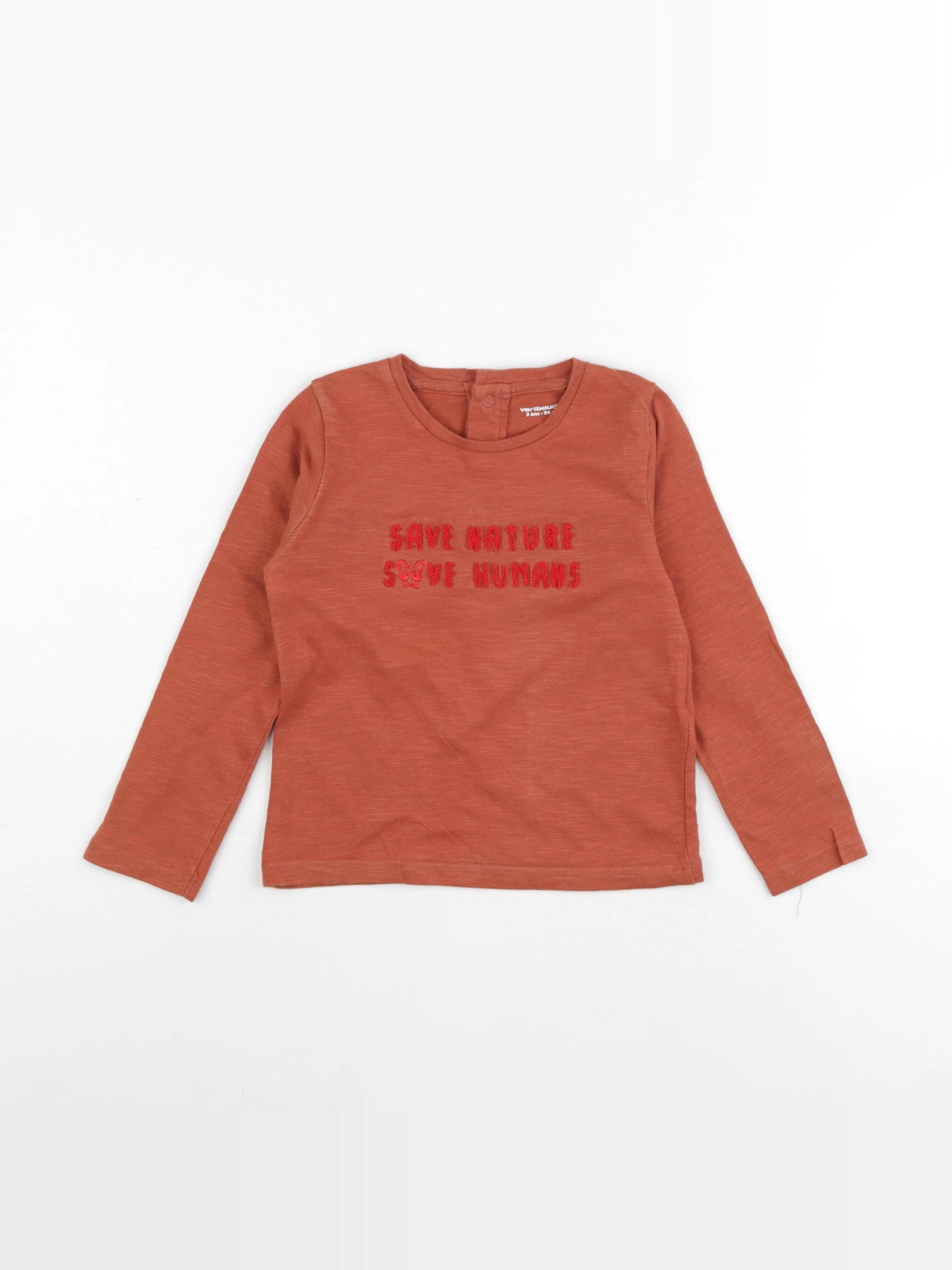 Vertbaudet - tee-shirt marron - 3 ans