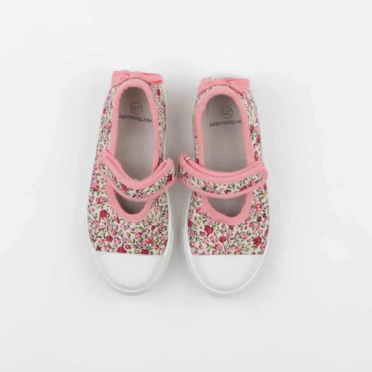 Vertbaudet - tennis à scratch/ lacets rose - pointure 25