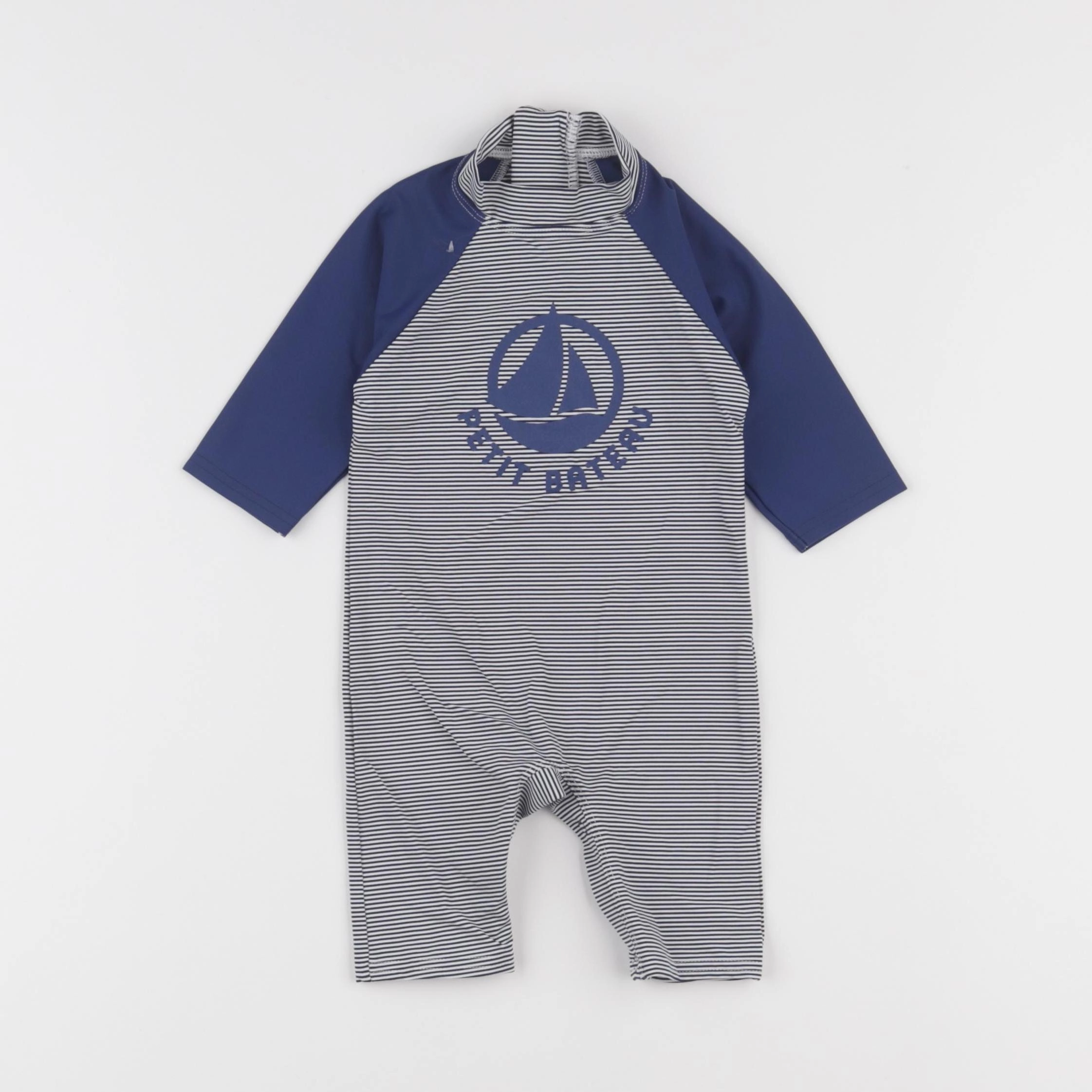 Petit Bateau - combi de bain bleu - 6 mois