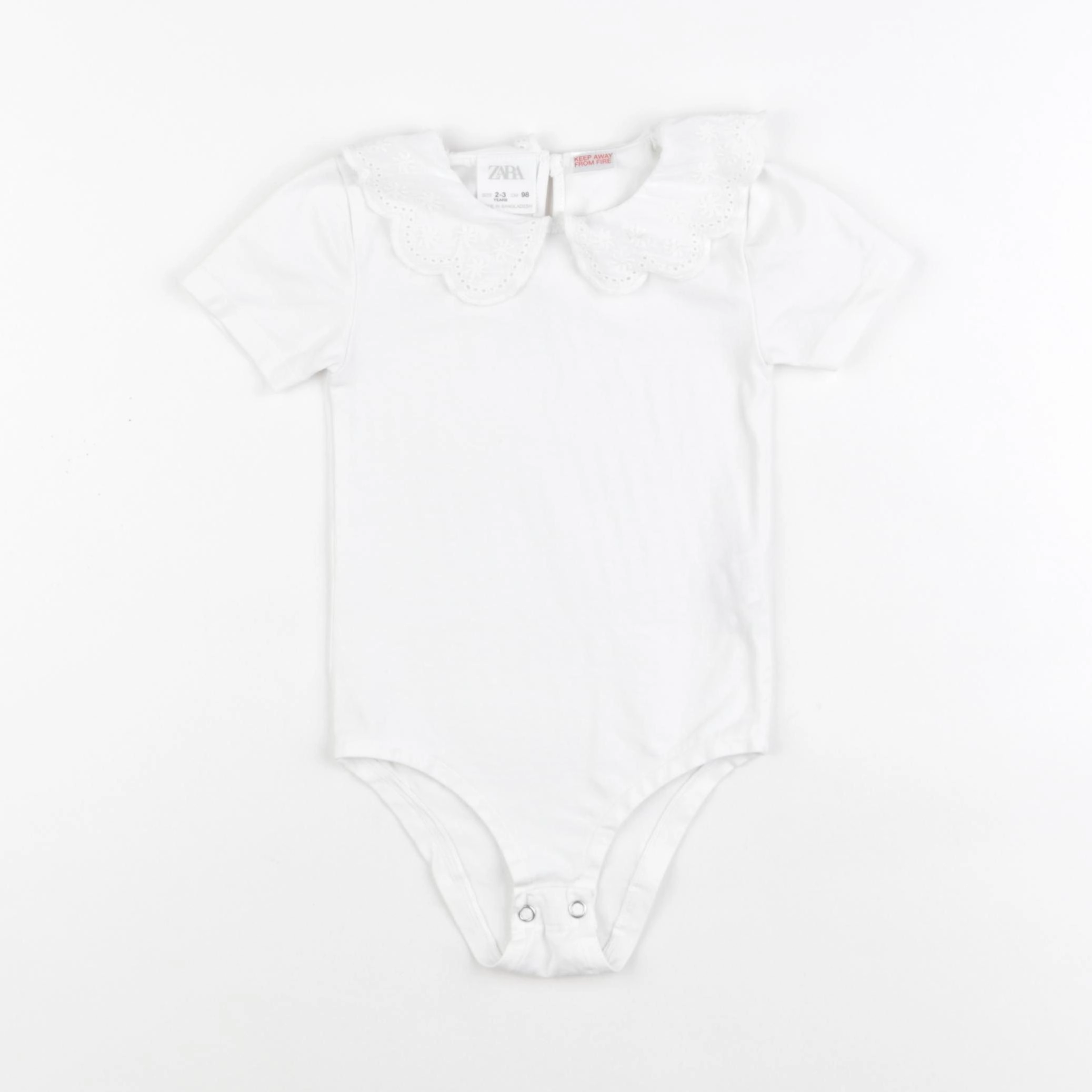 Zara - body à col blanc - 2/3 ans