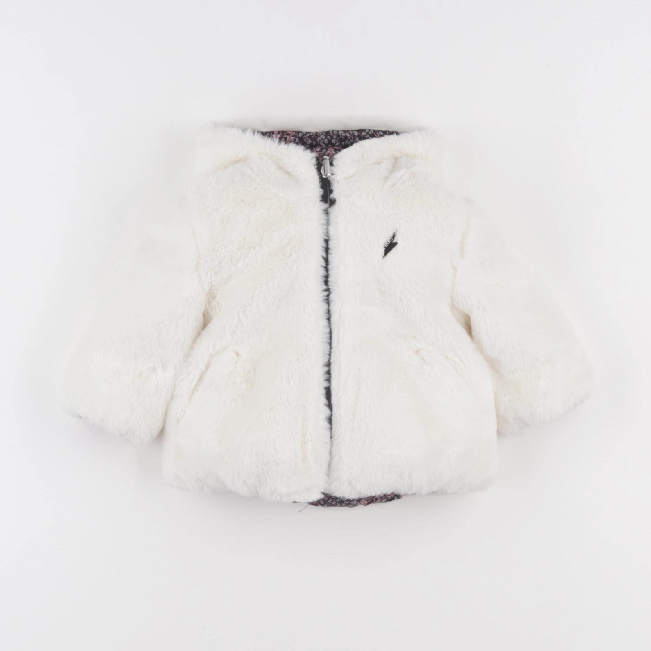 IKKS - doudoune réversible blanc, rose - 6/9 mois