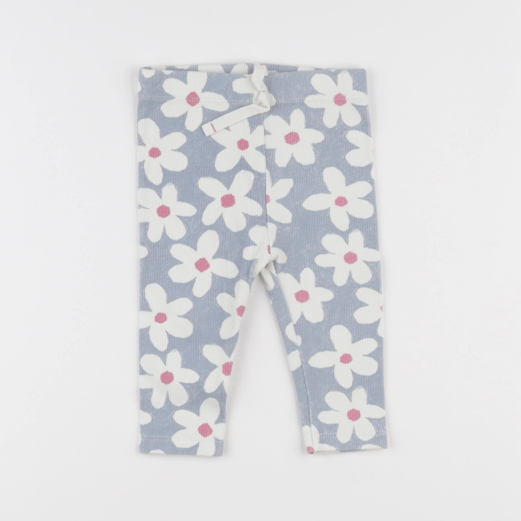 Zara - legging bleu, blanc - 3/6 mois