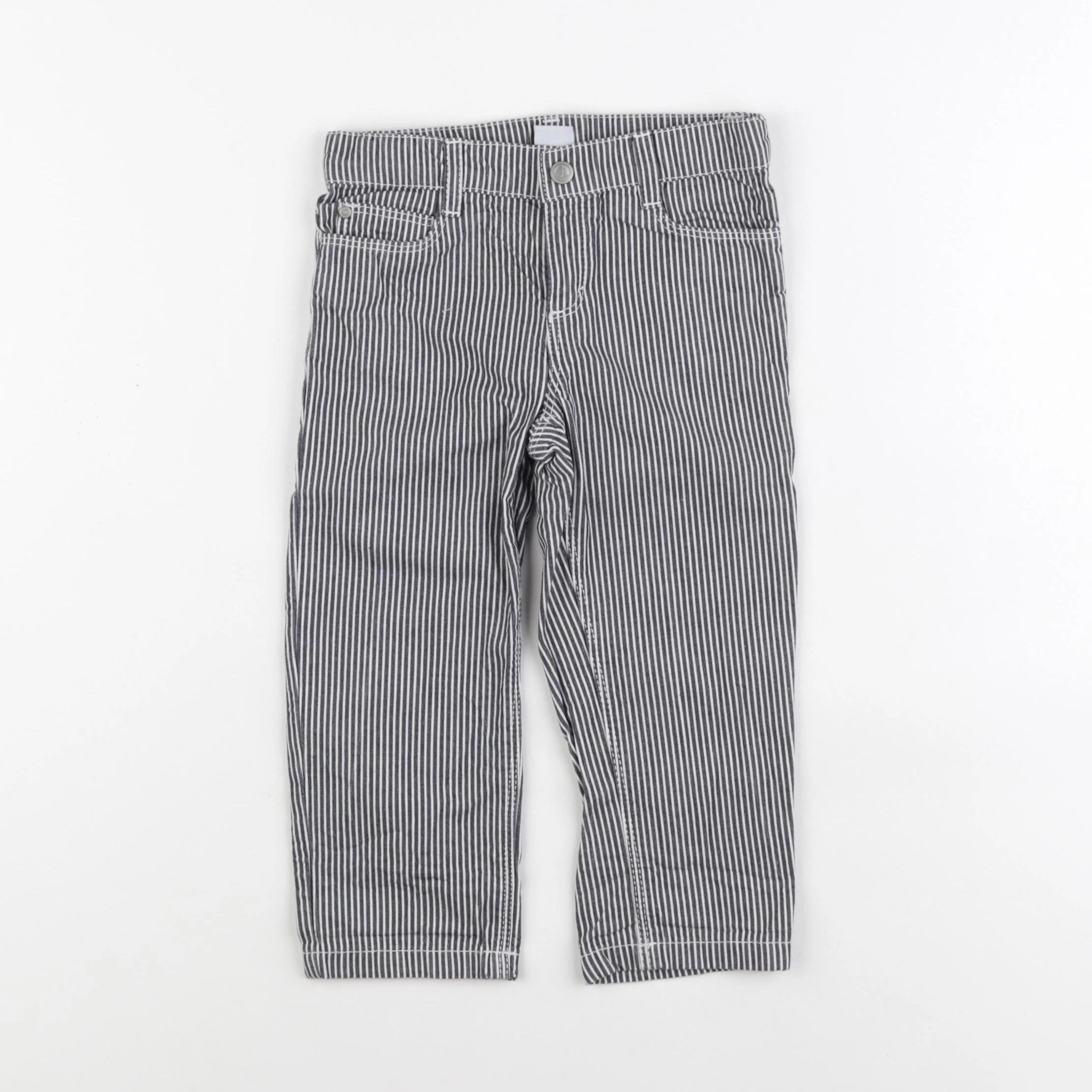 Petit Bateau - pantalon bleu - 24 mois