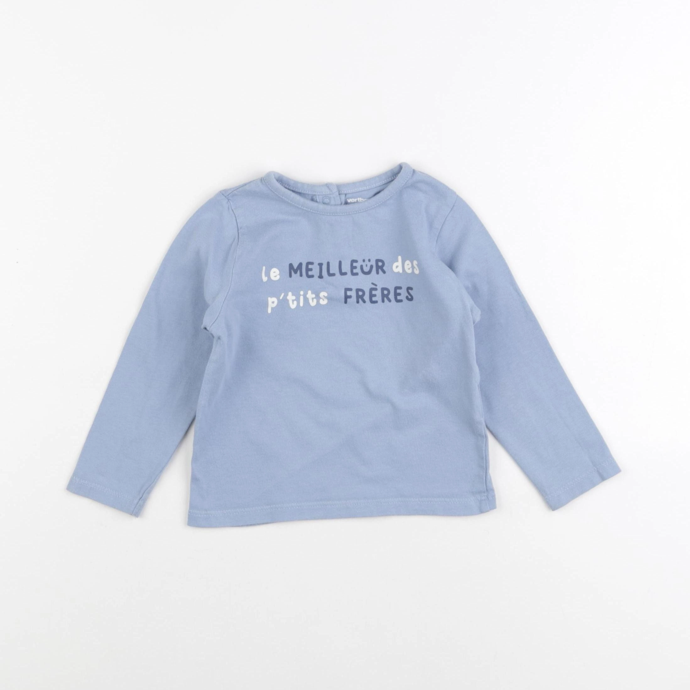 Vertbaudet - tee-shirt bleu - 18 mois