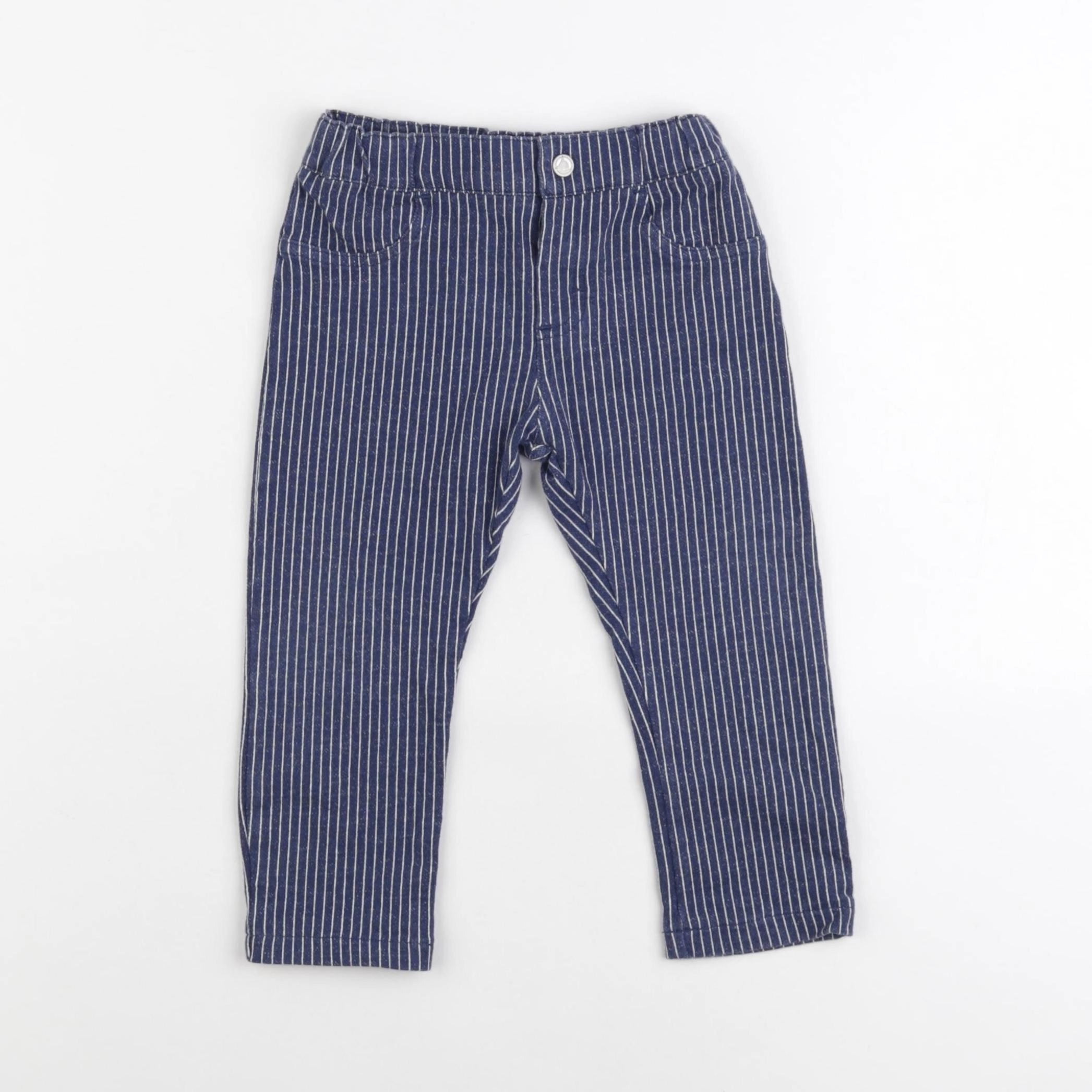 Petit Bateau - pantalon bleu - 6 mois