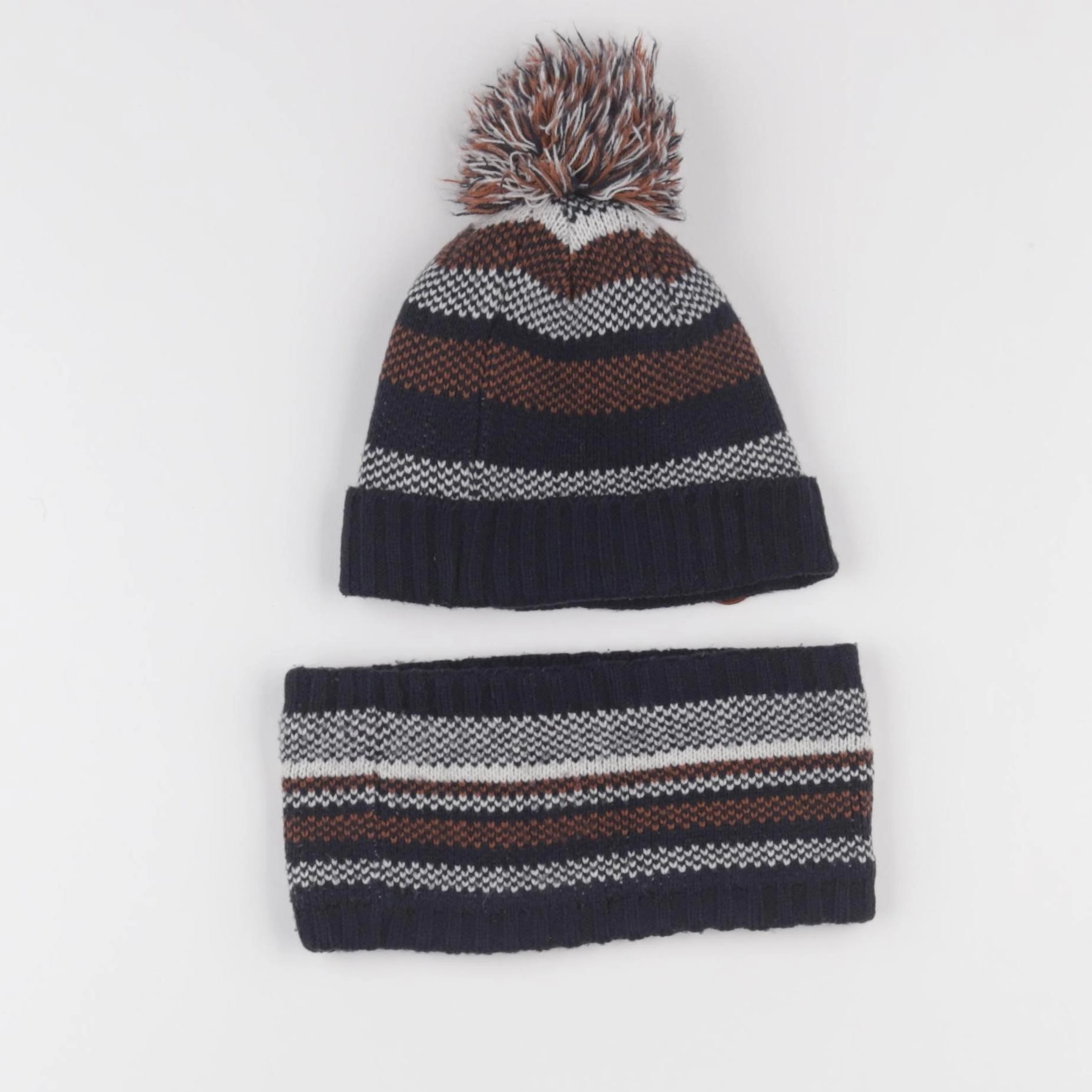 Vertbaudet - ensemble bonnet/moufles/tour de cou multicolore - 2/3 ans