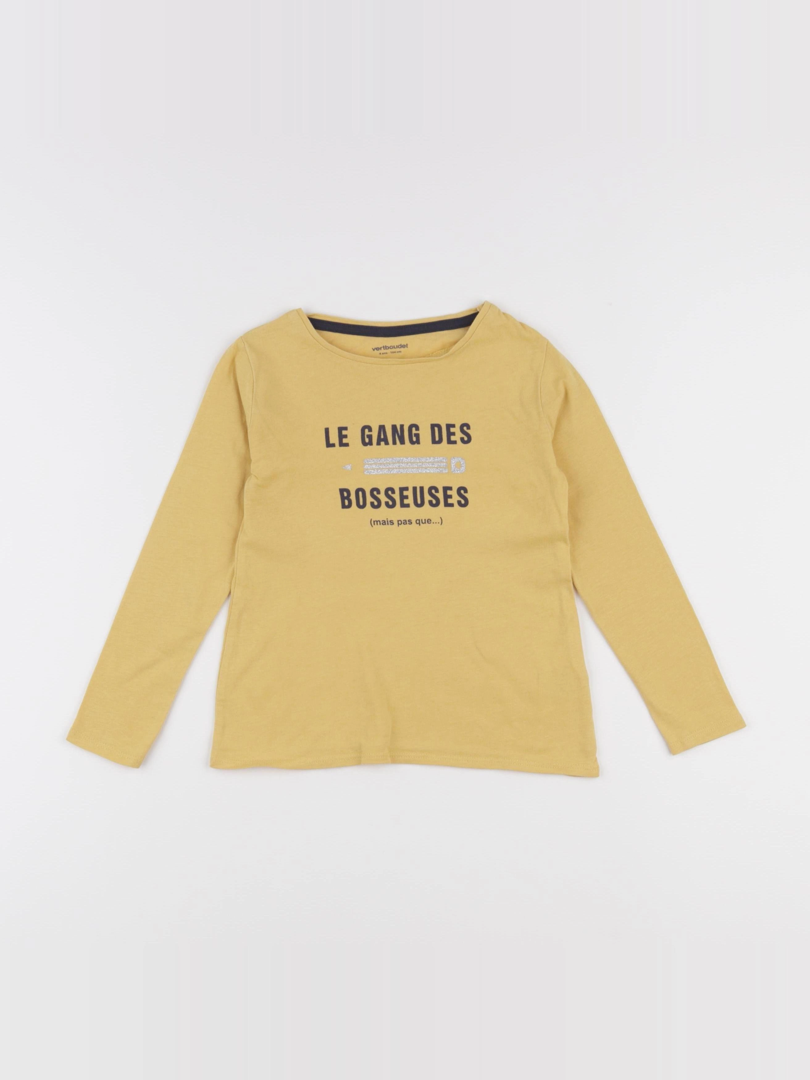 Vertbaudet - tee-shirt jaune - 4 ans