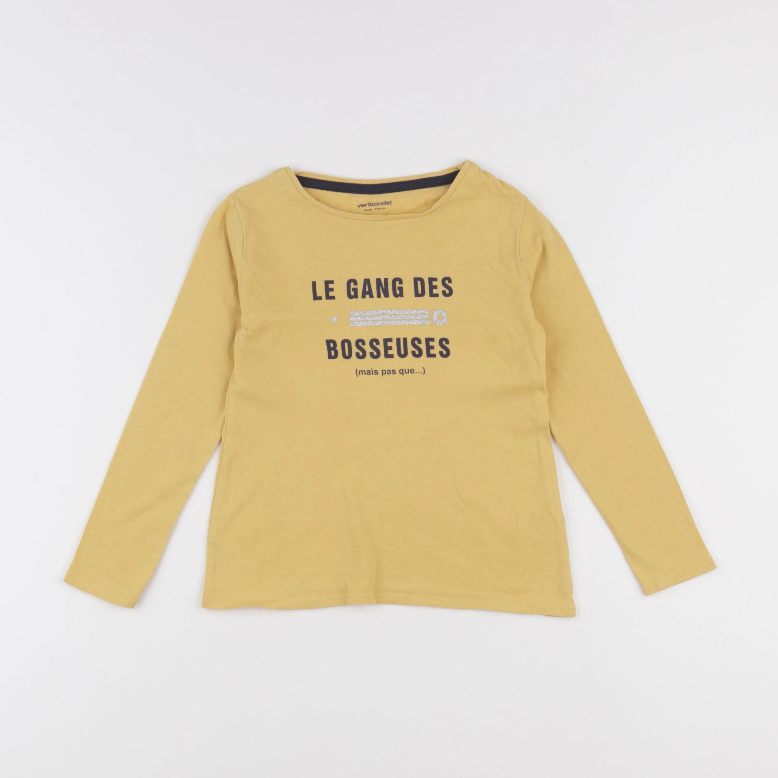 Vertbaudet - tee-shirt jaune - 4 ans