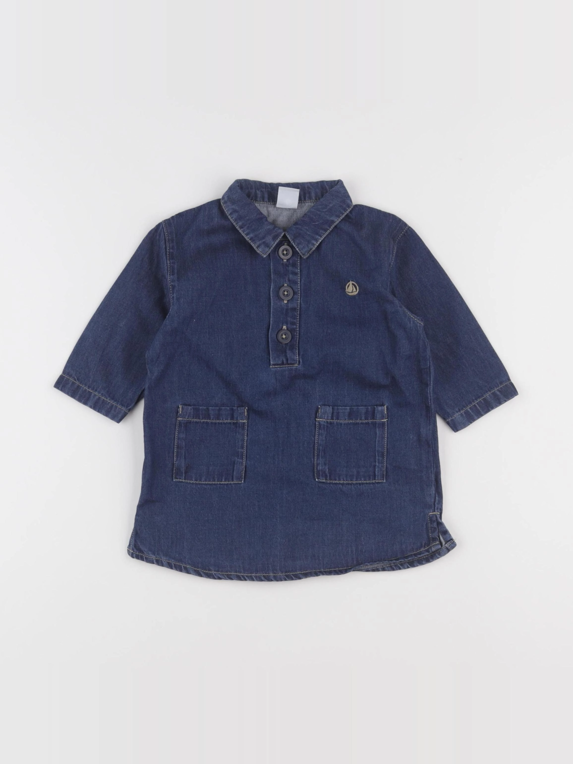 Petit Bateau - robe bleu - 12 mois