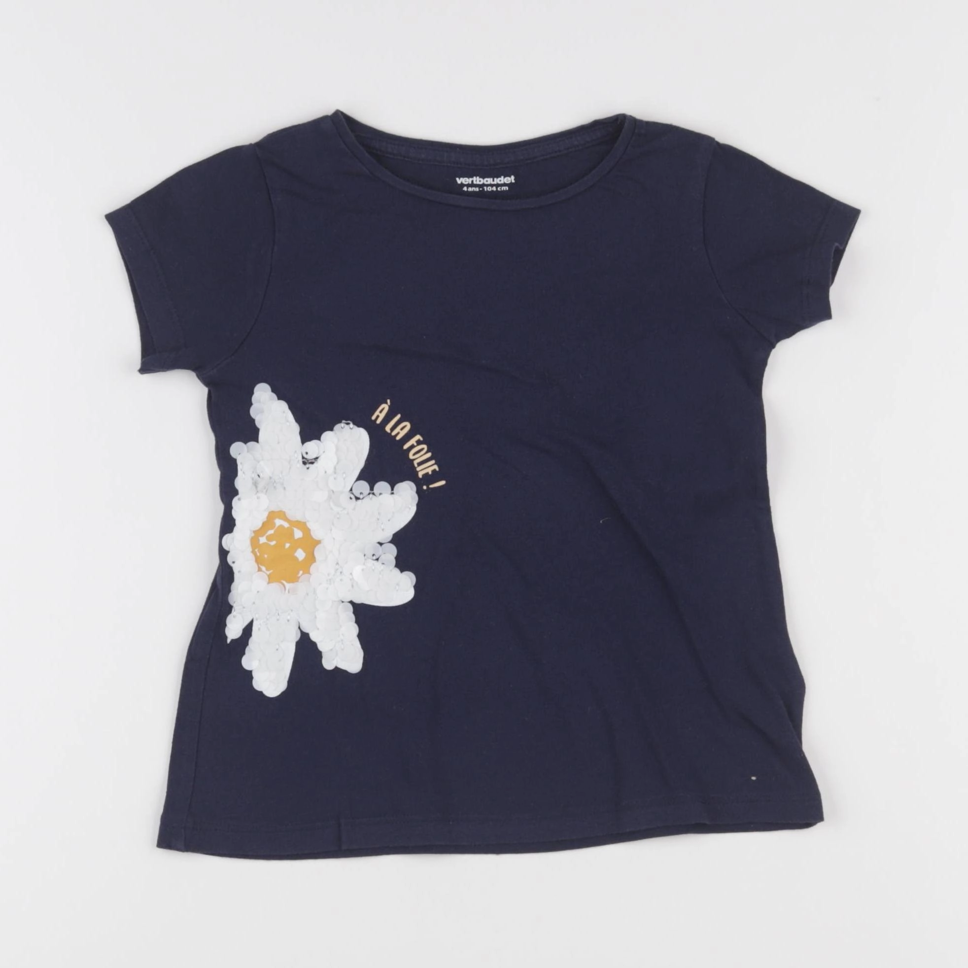 Vertbaudet - tee-shirt bleu - 4 ans