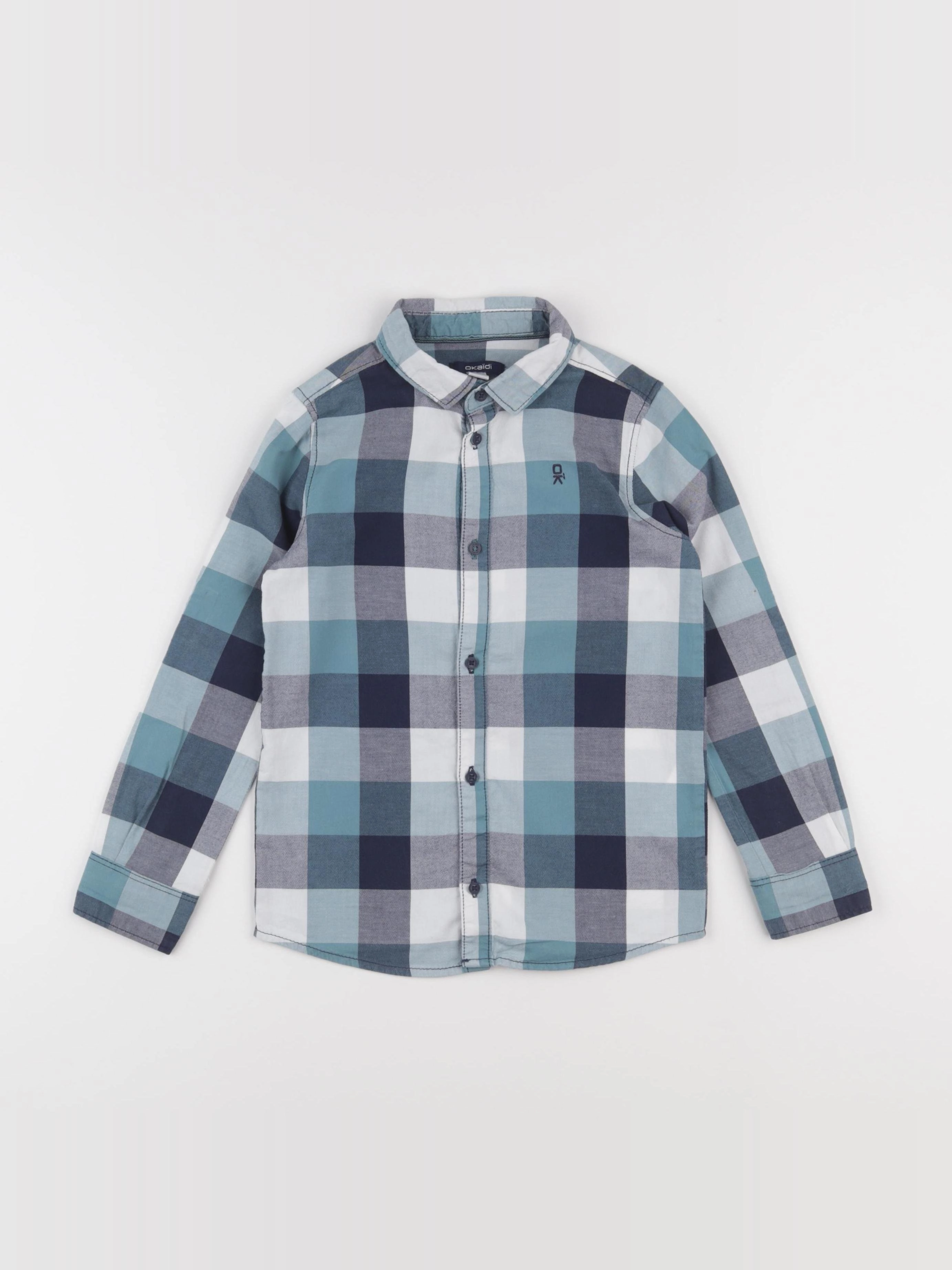 Okaidi - chemise blanc, bleu - 6 ans