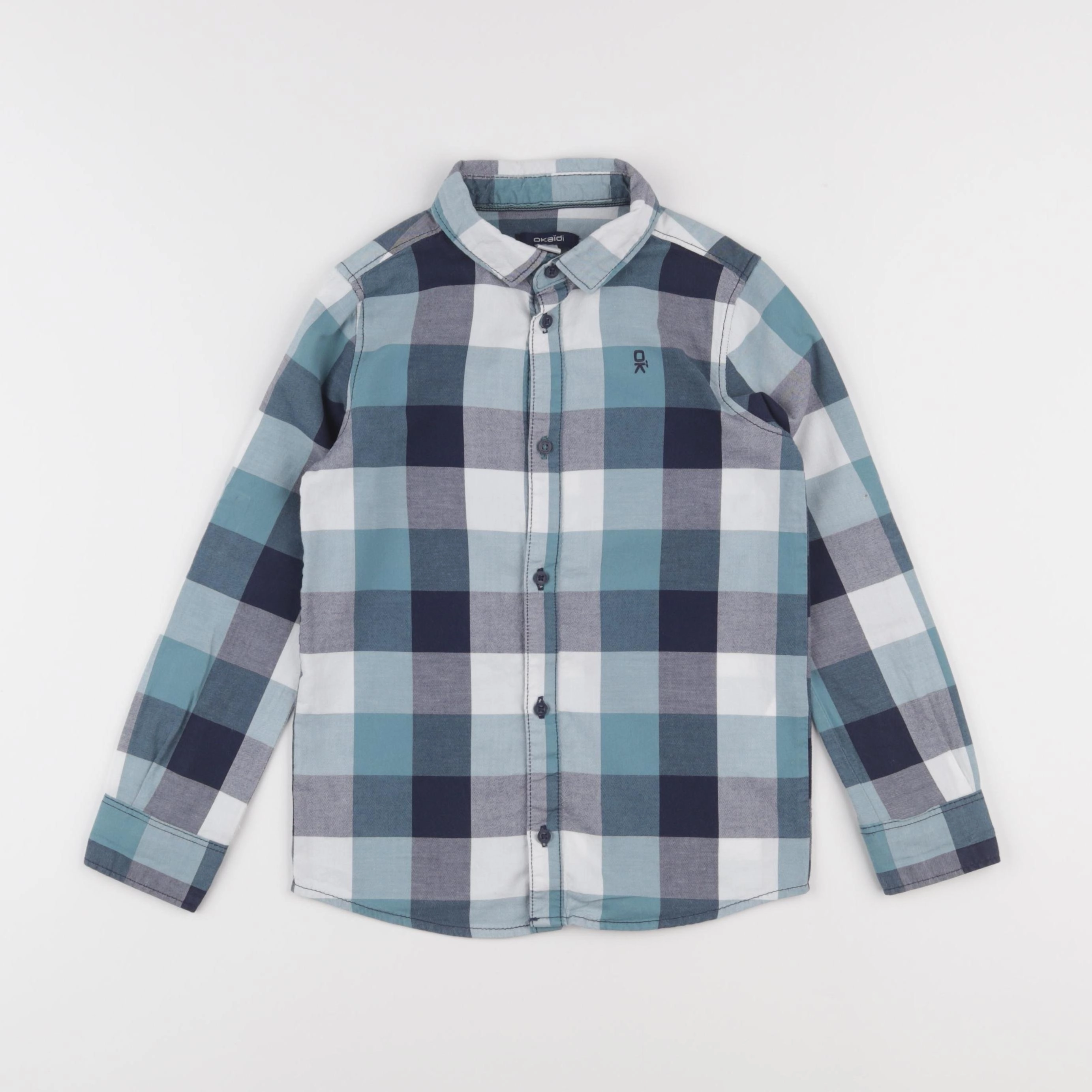 Okaidi - chemise blanc, bleu - 6 ans