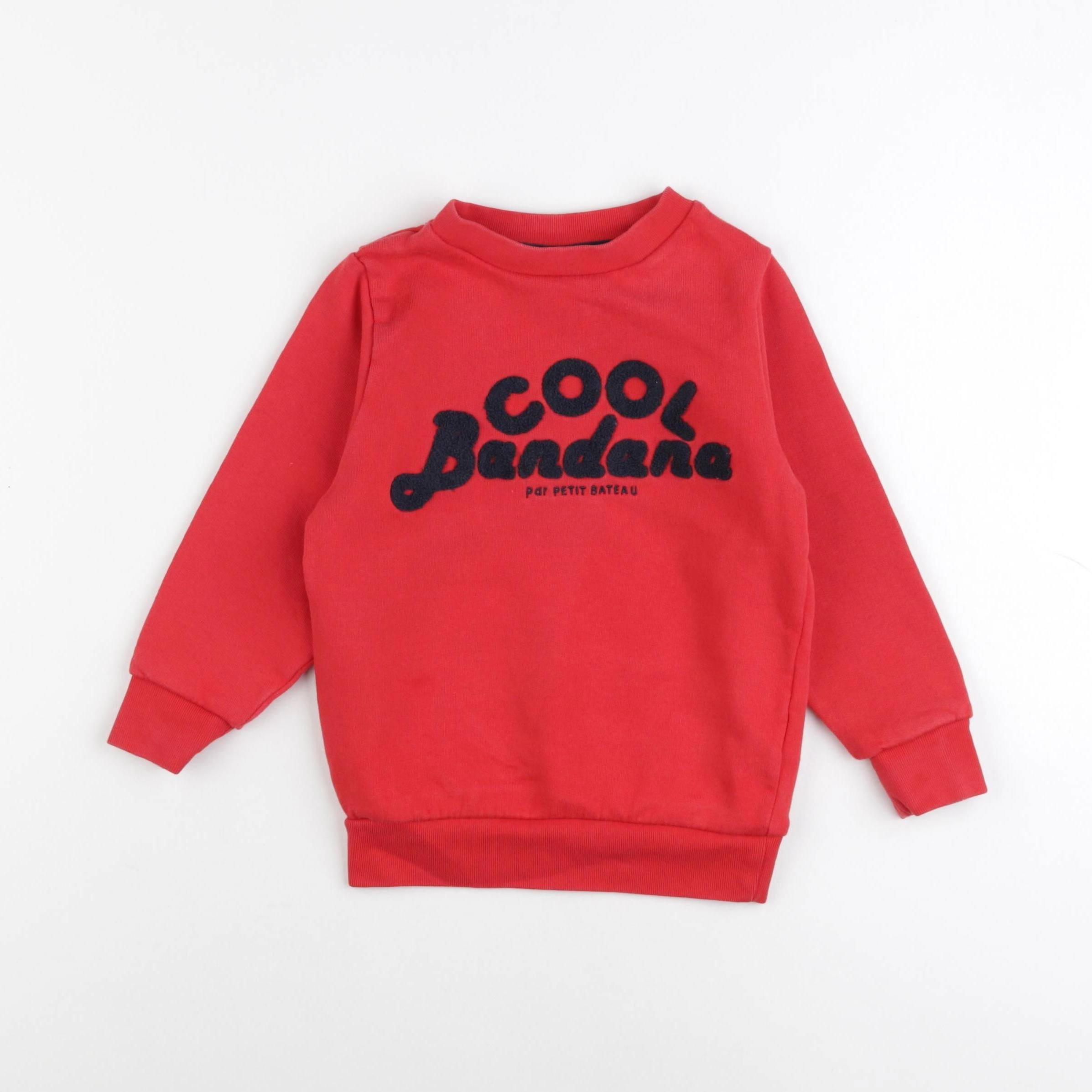 Petit Bateau - sweat rouge - 4 ans