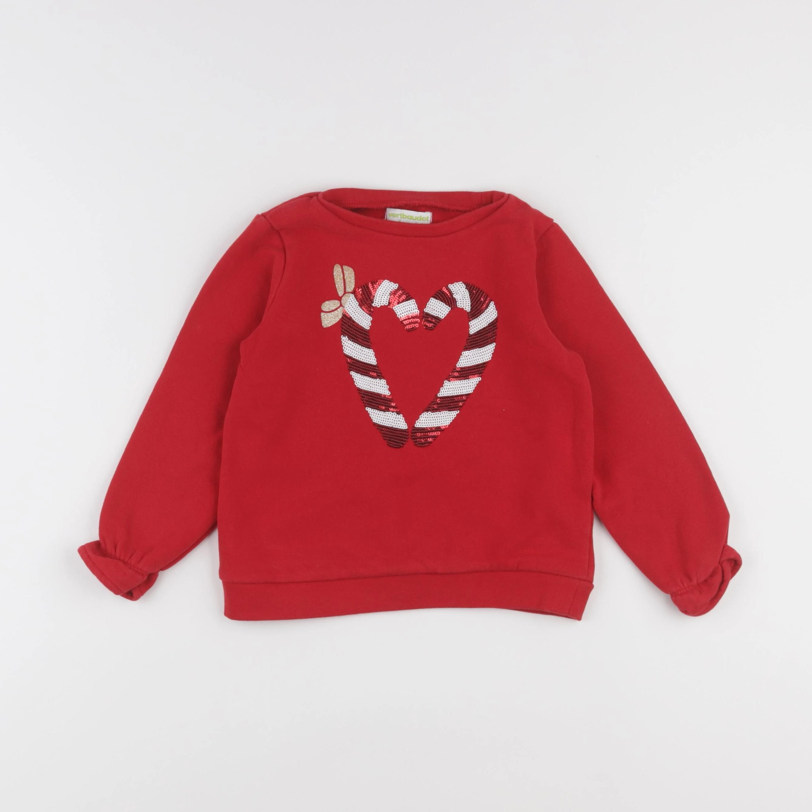 Vertbaudet - sweat rouge - 5 ans