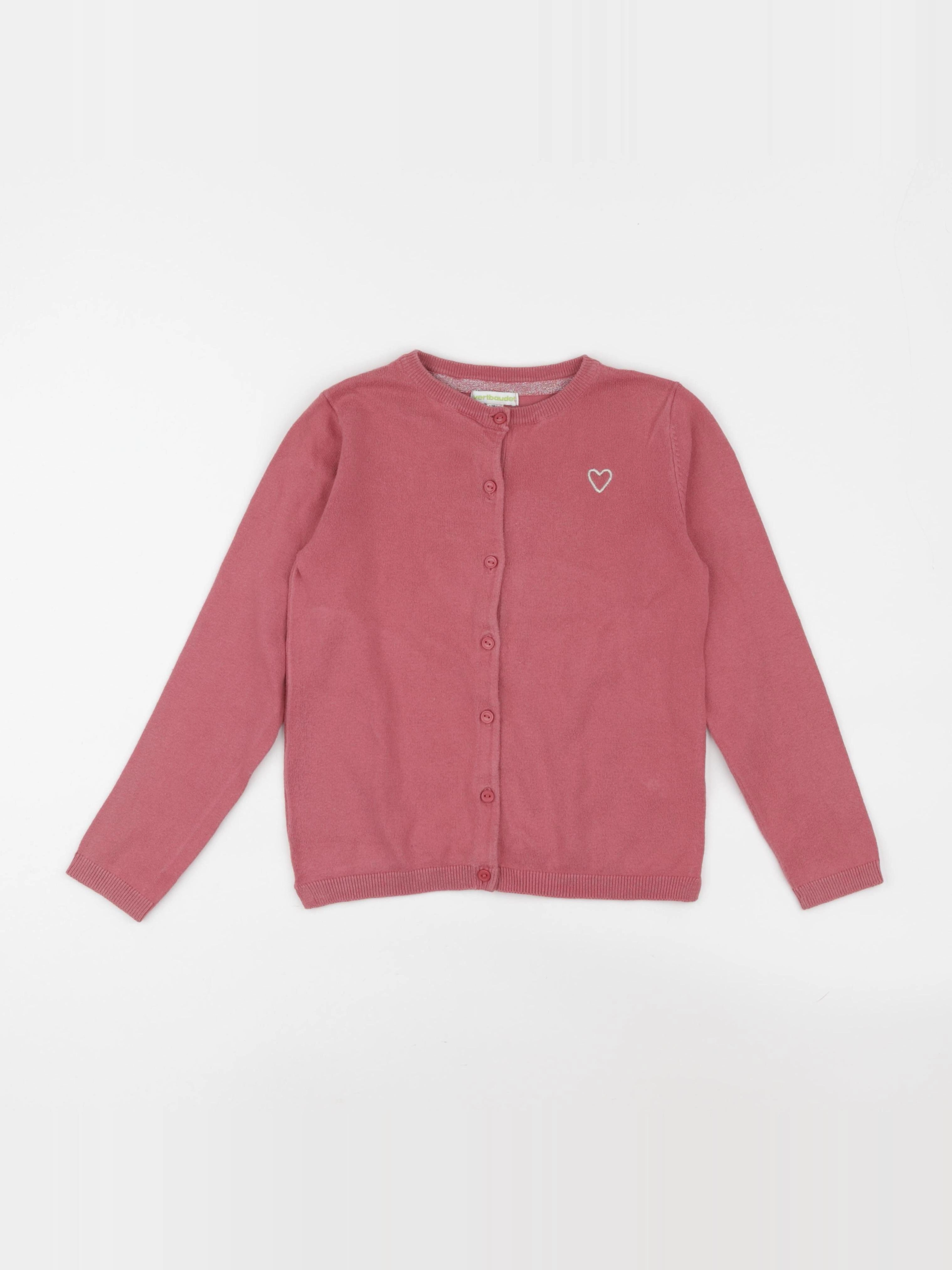 Vertbaudet - gilet rose - 8 ans
