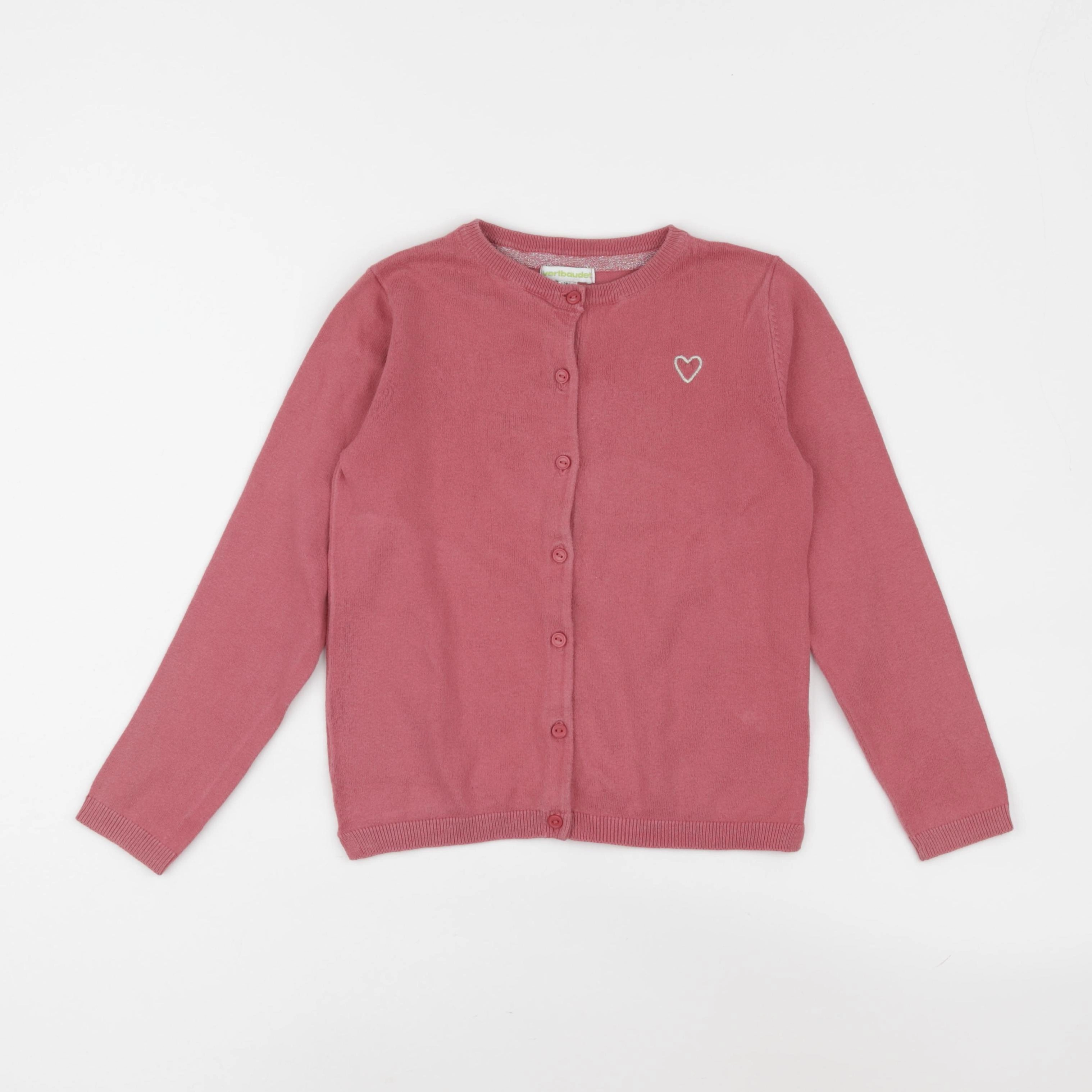 Vertbaudet - gilet rose - 8 ans