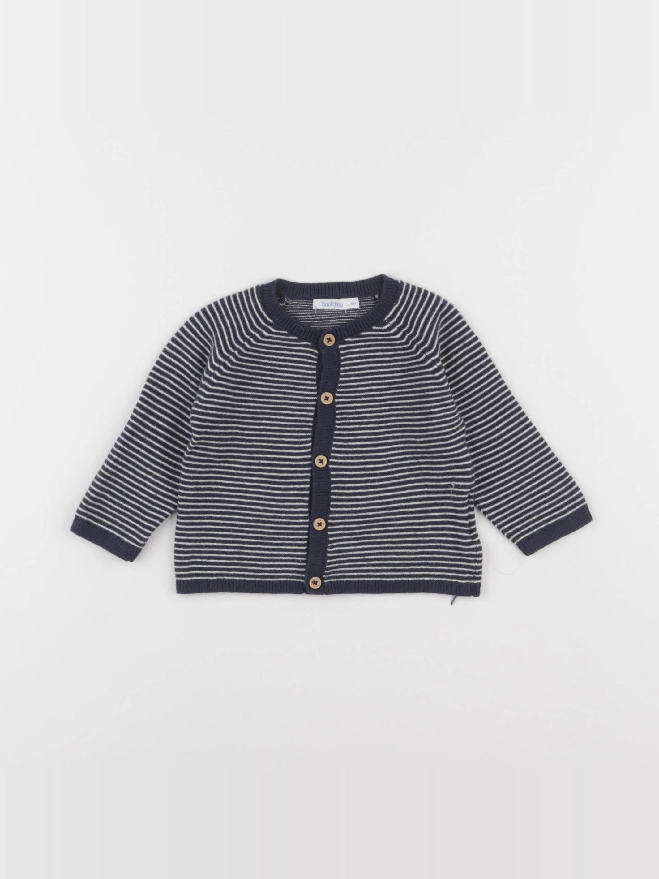 Boutchou - gilet bleu - 6 mois