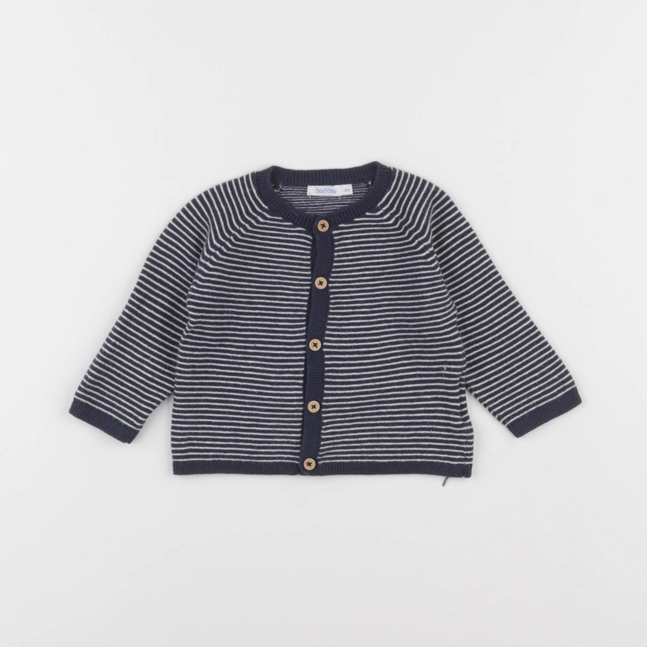 Boutchou - gilet bleu - 6 mois