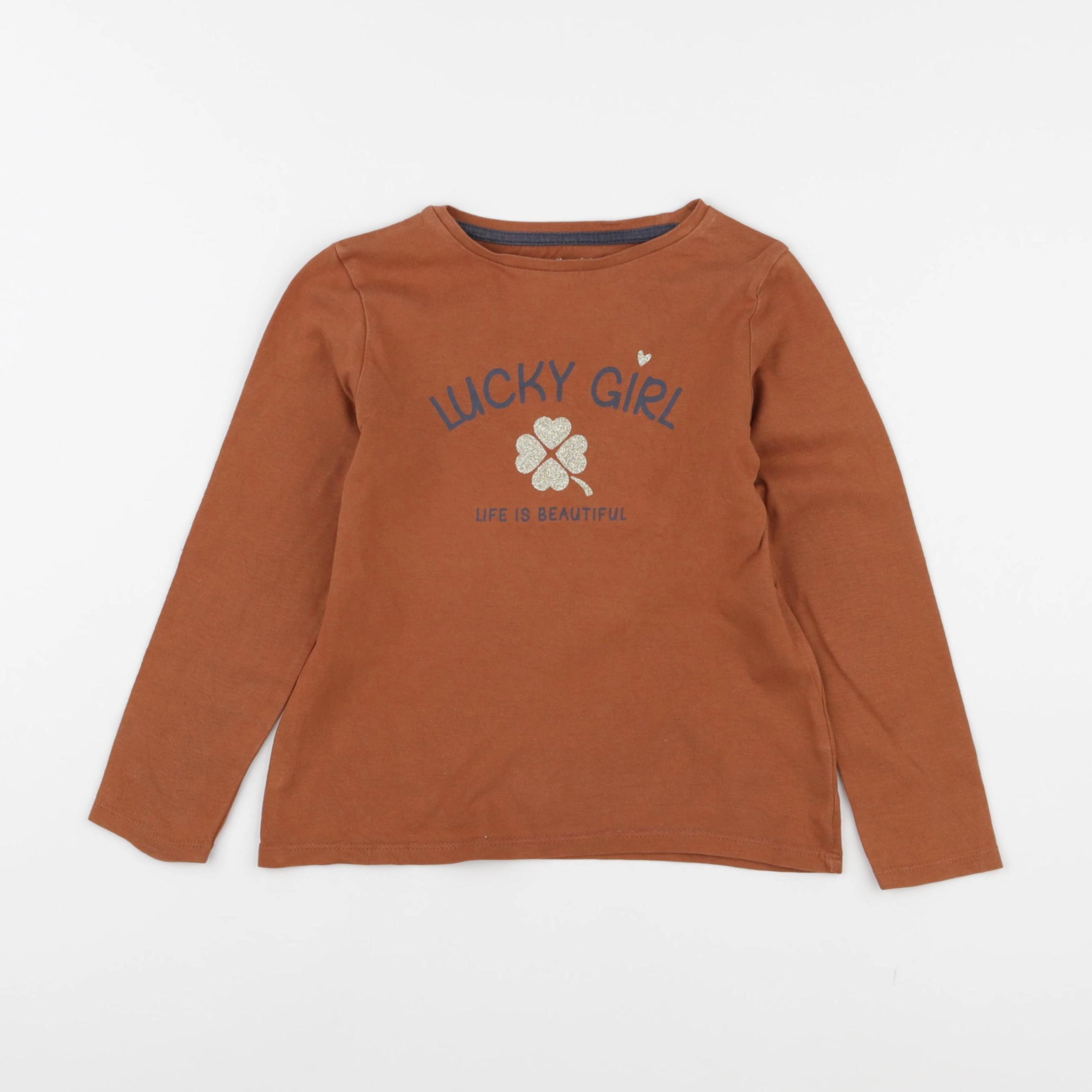 Vertbaudet - tee-shirt marron - 6 ans