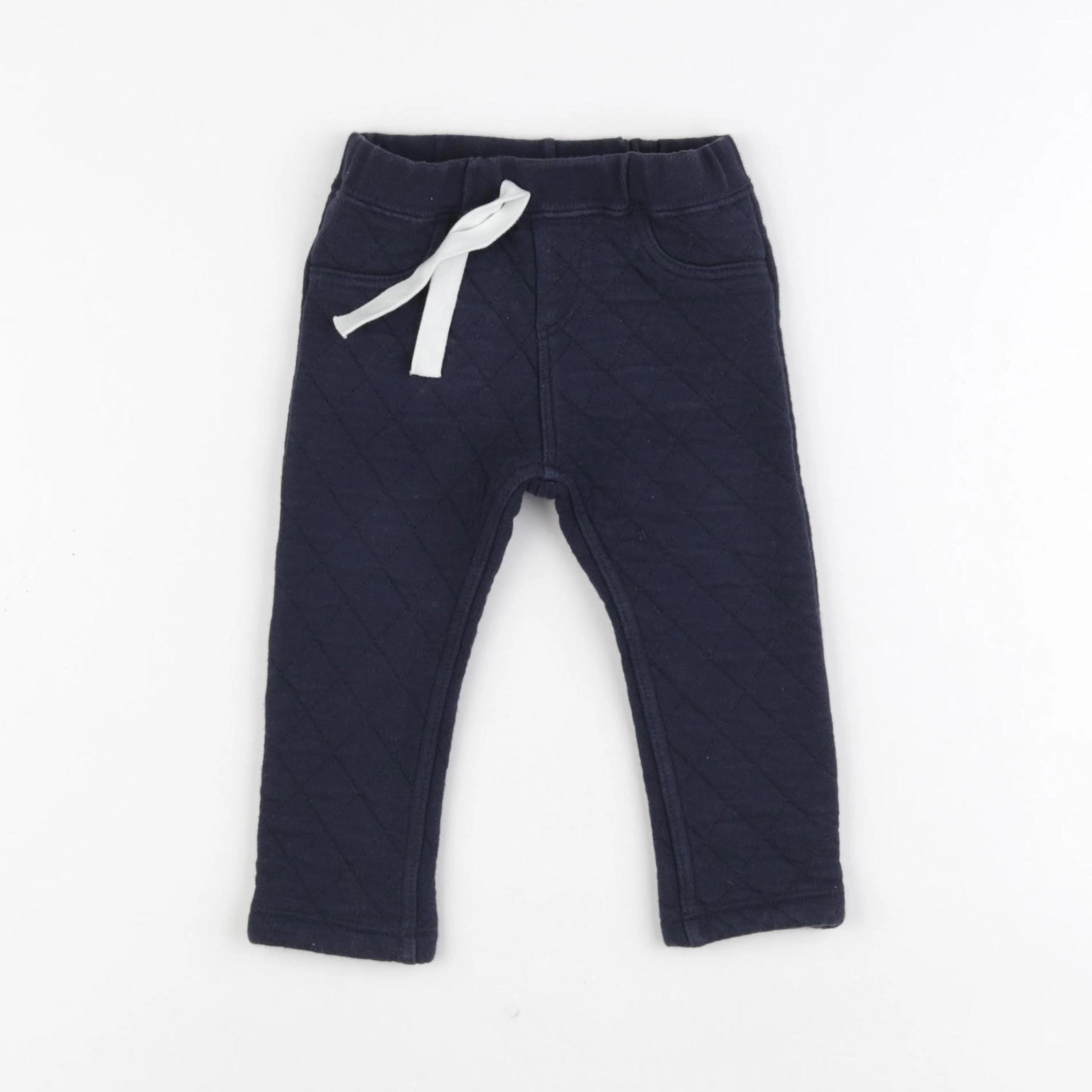 Petit Bateau - pantalon bleu - 12 mois