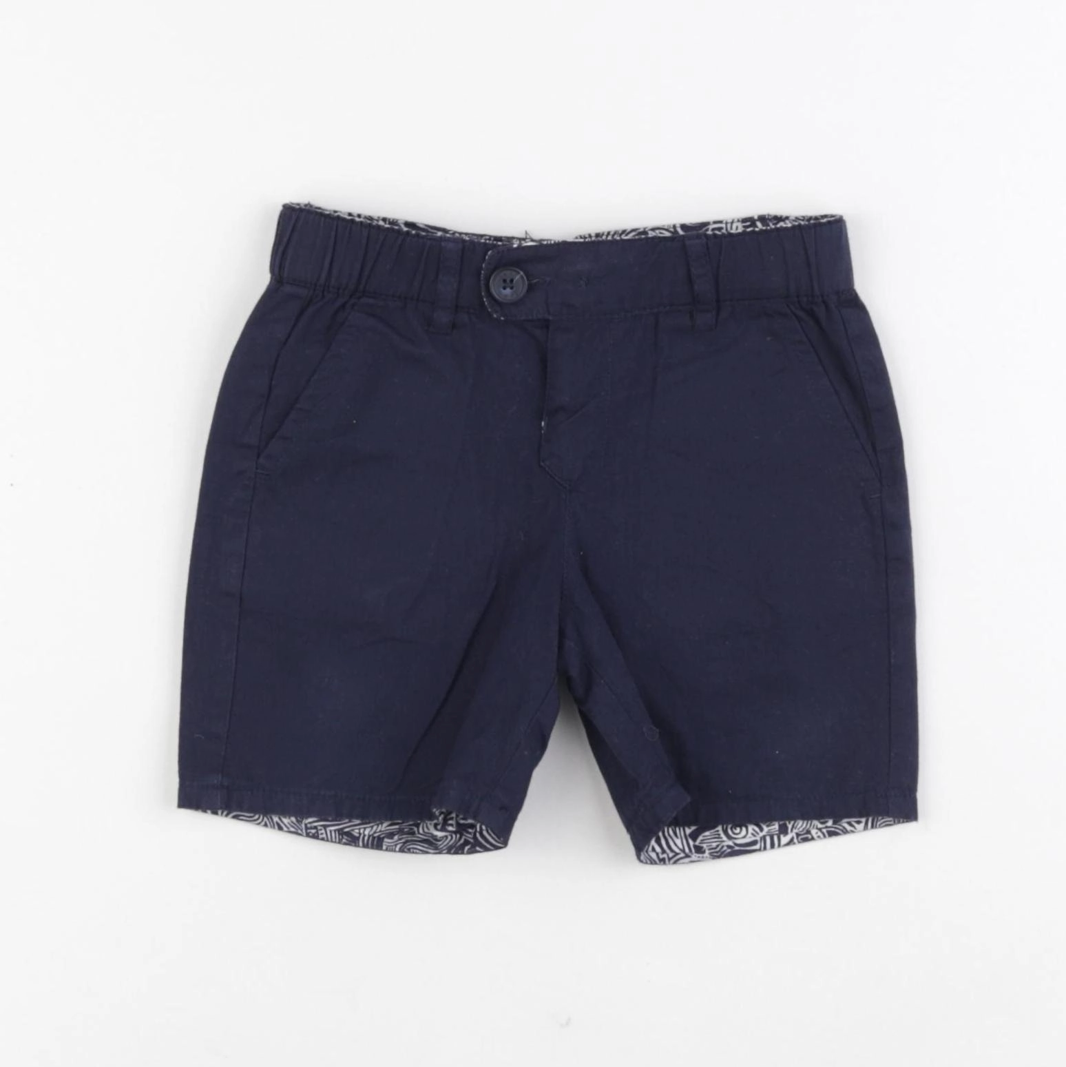IKKS - short réversible blanc, bleu - 18 mois
