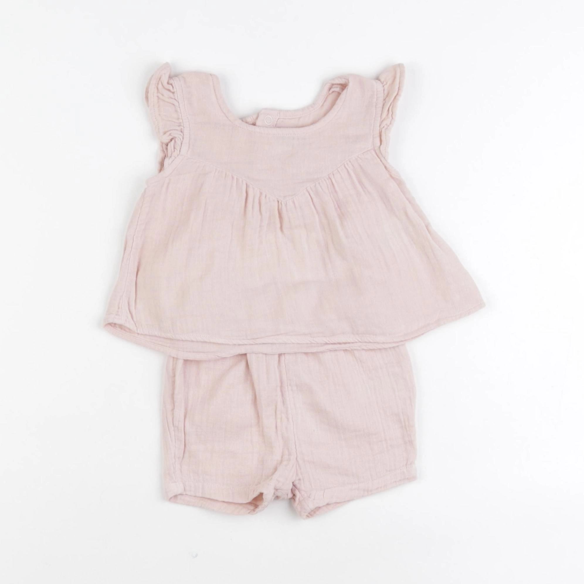 Petit Bateau - ensemble rose - 3 mois