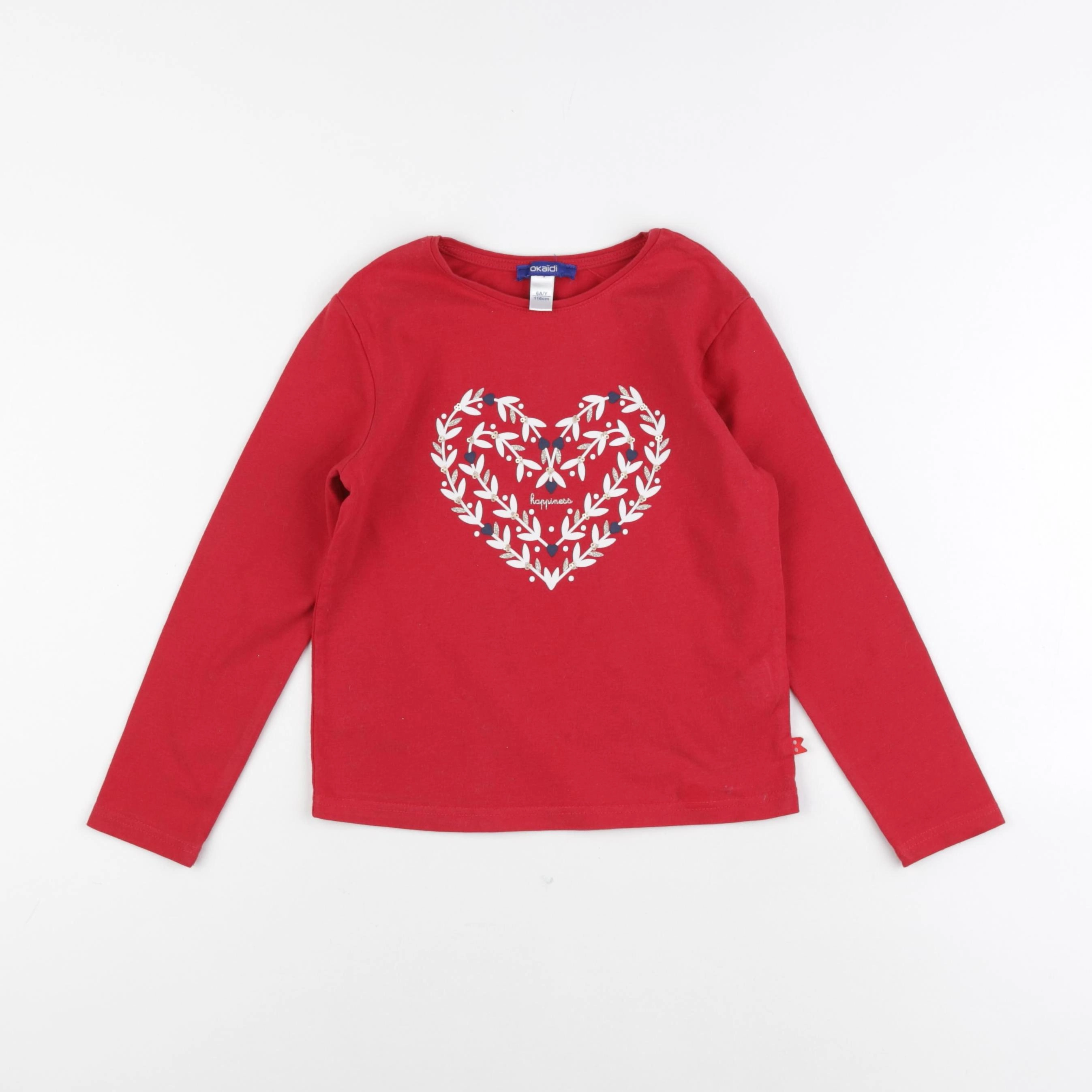 Okaidi - tee-shirt rouge - 6 ans