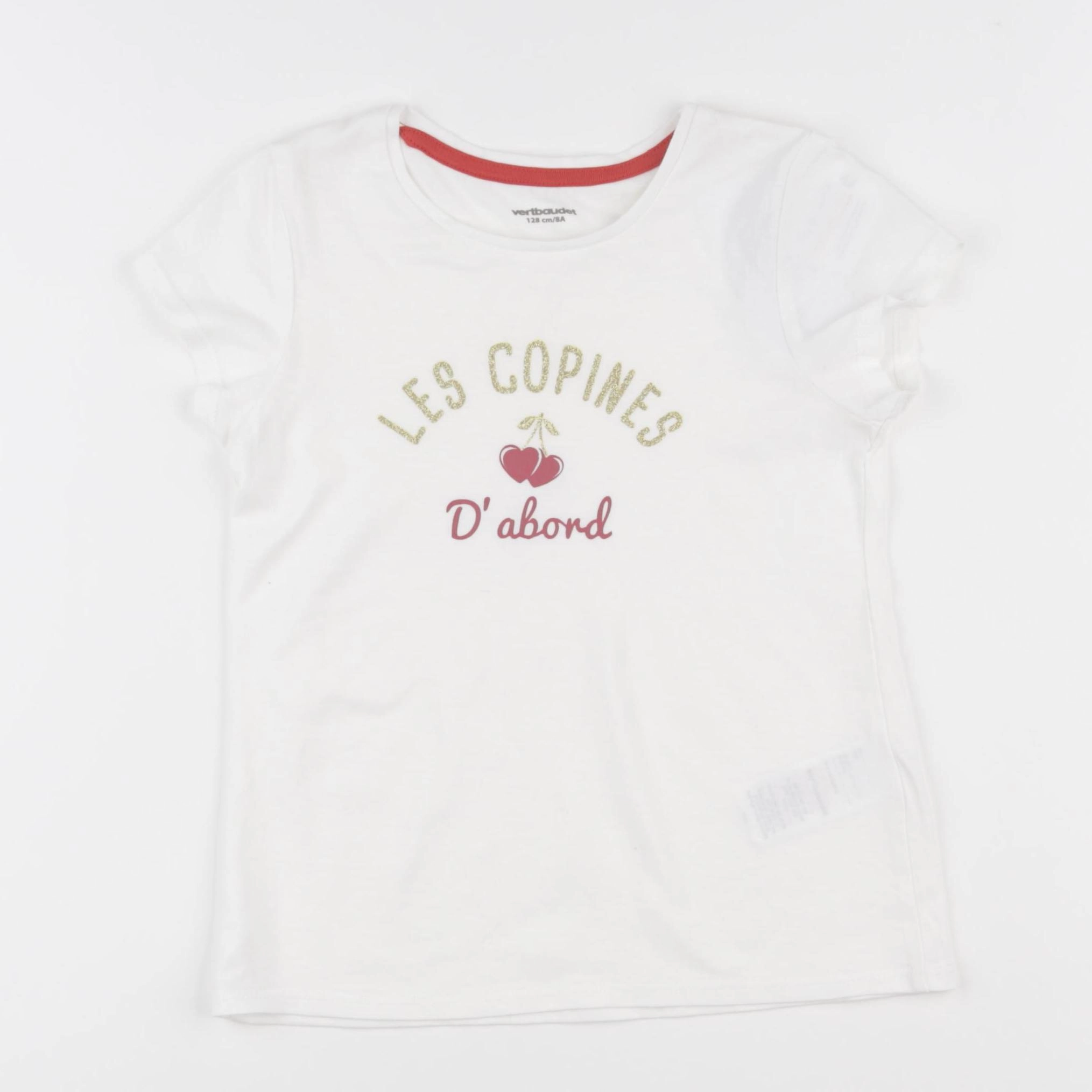 Vertbaudet - tee-shirt blanc - 8 ans