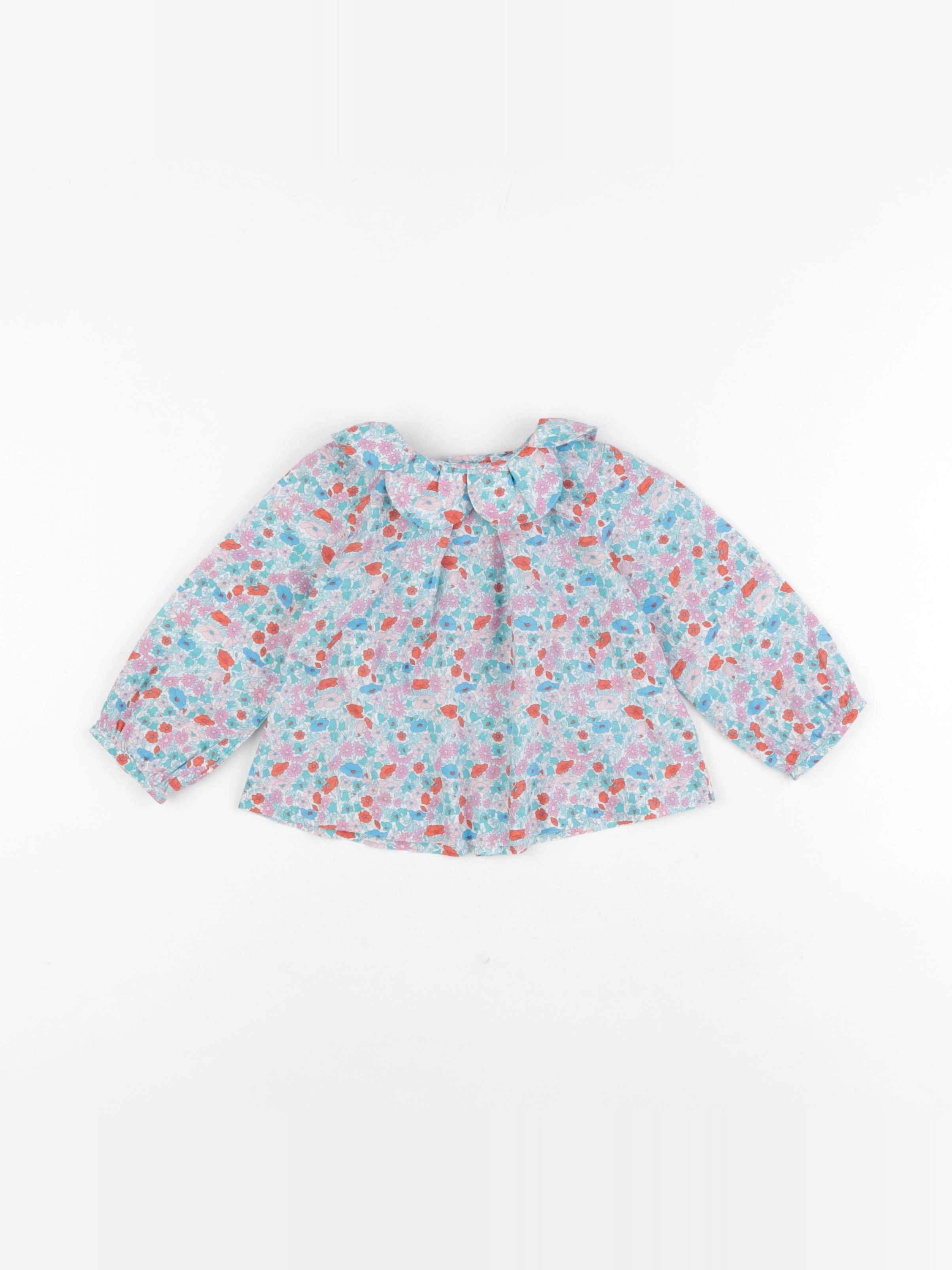 Jacadi - blouse liberty bleu - 12 mois