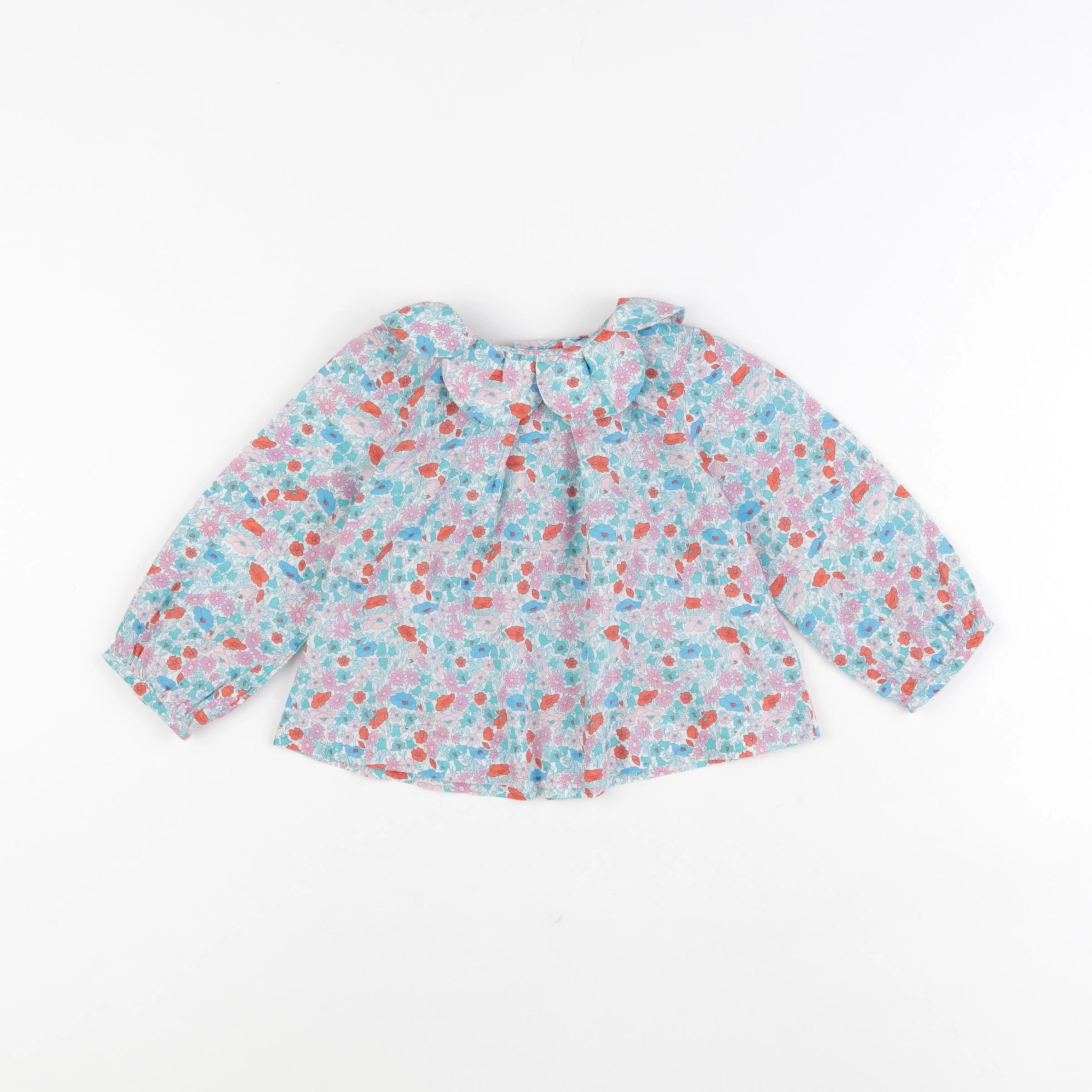Jacadi - blouse liberty bleu - 12 mois