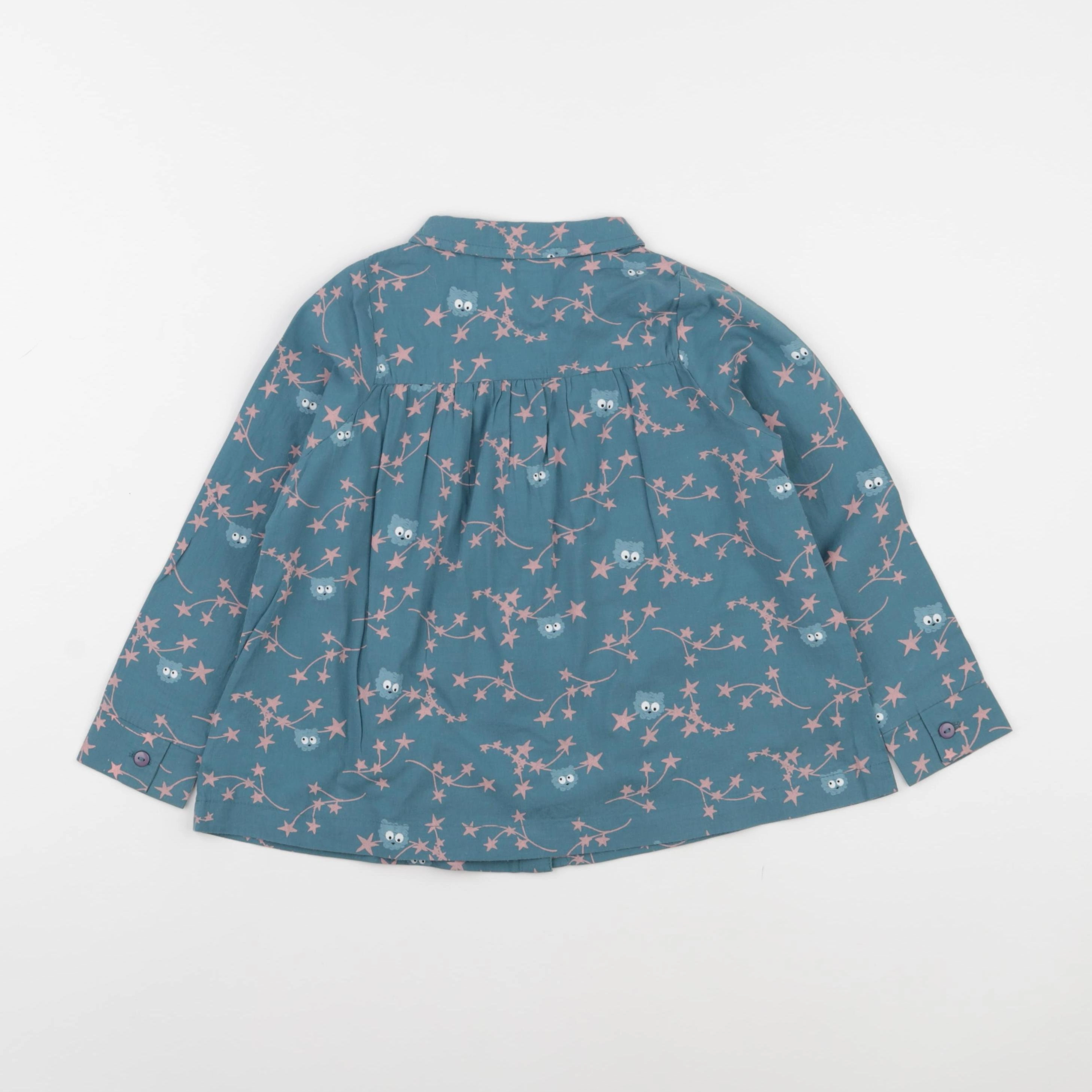 La queue du chat - blouse bleu - 4 ans