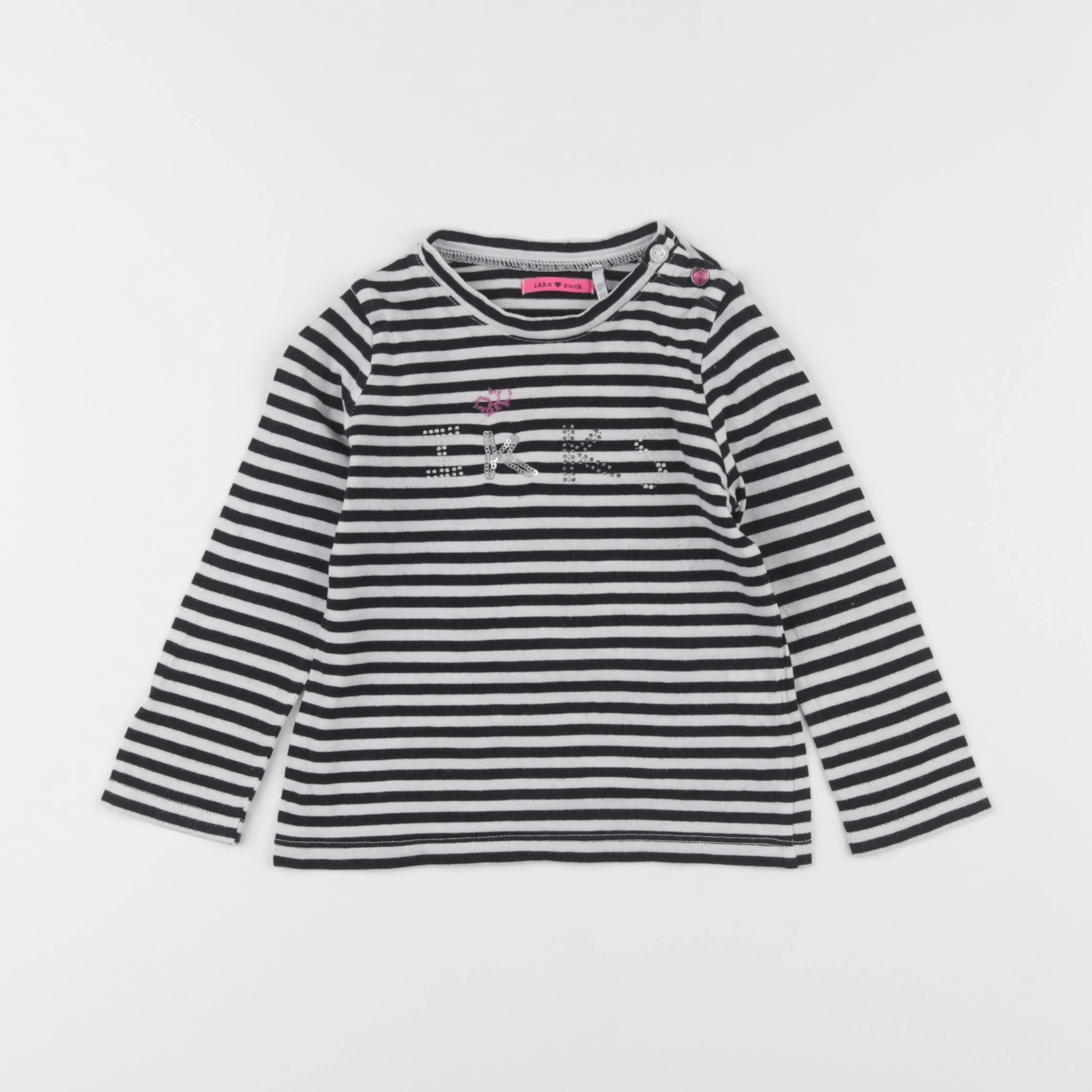 IKKS - tee-shirt blanc, noir - 18 mois
