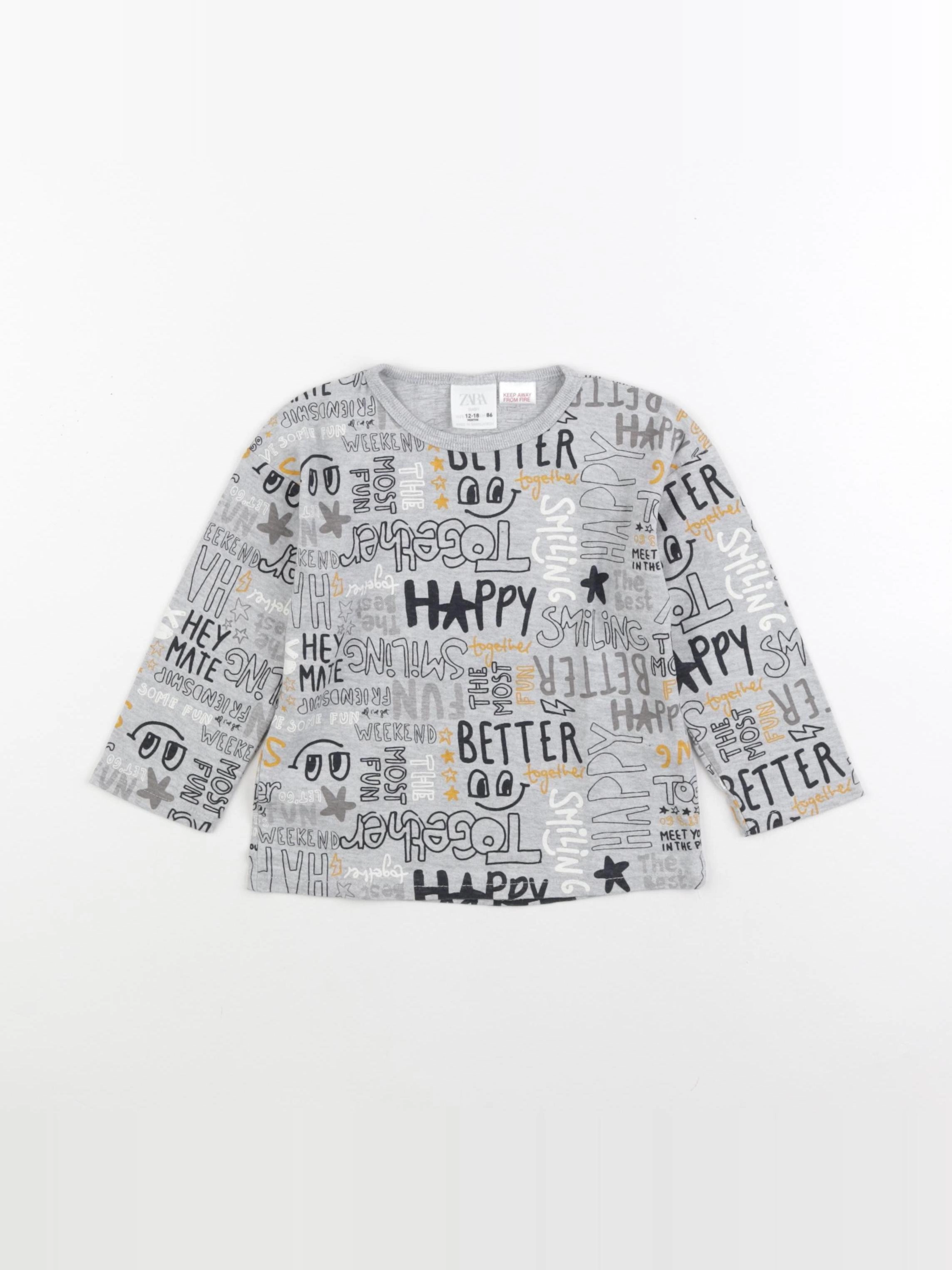 Zara - tee-shirt gris - 12/18 mois