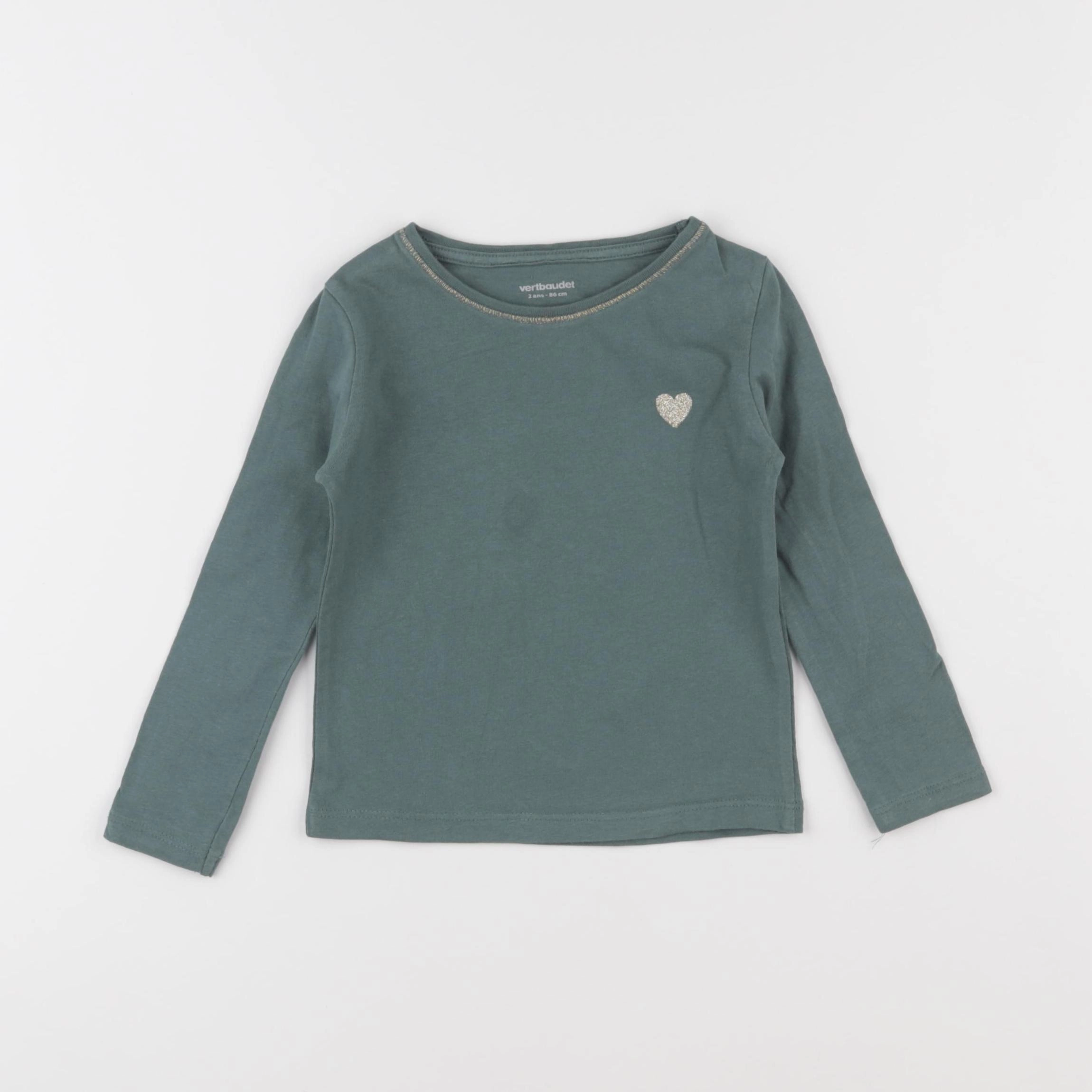 Vertbaudet - tee-shirt vert - 2 ans