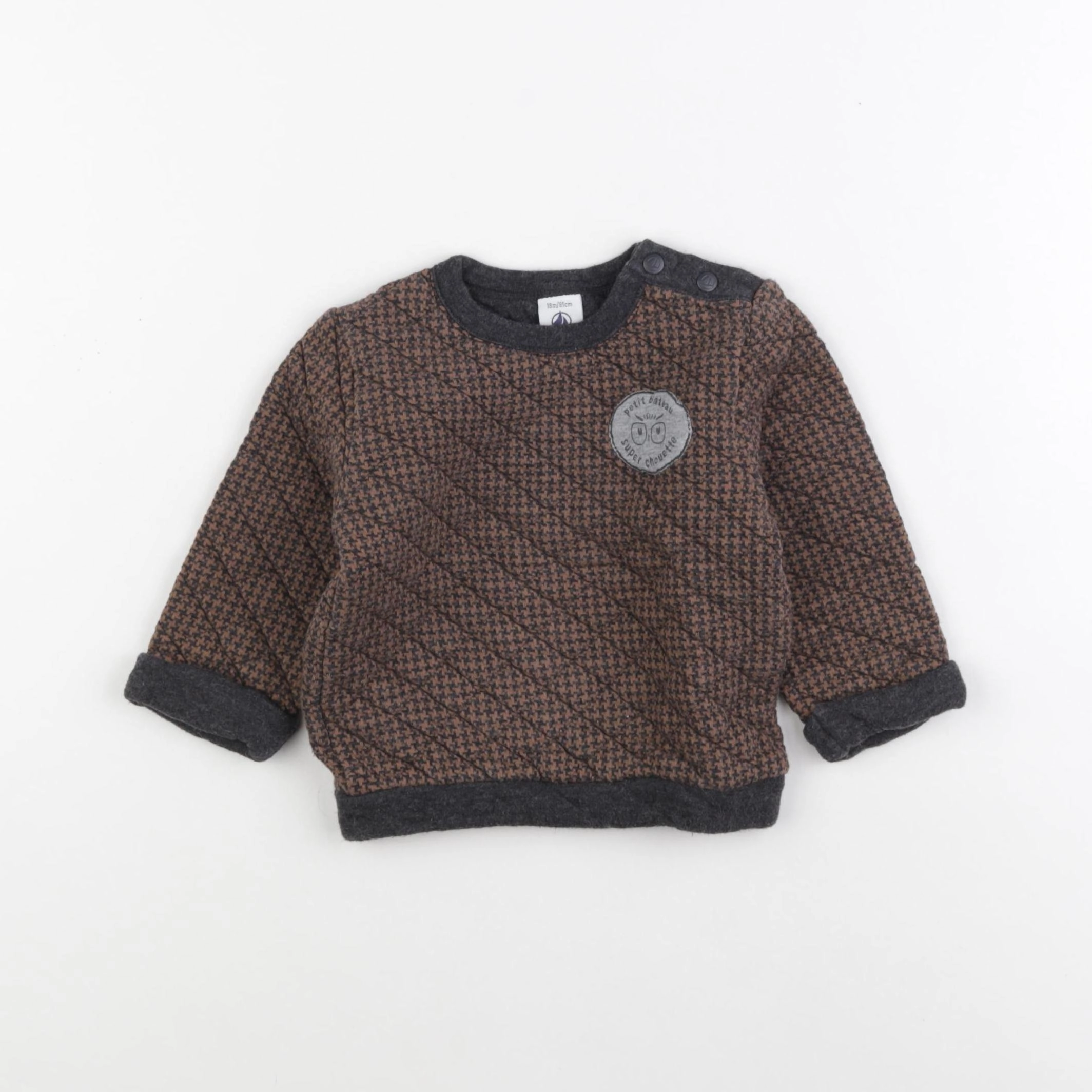 Petit Bateau - sweat marron - 18 mois