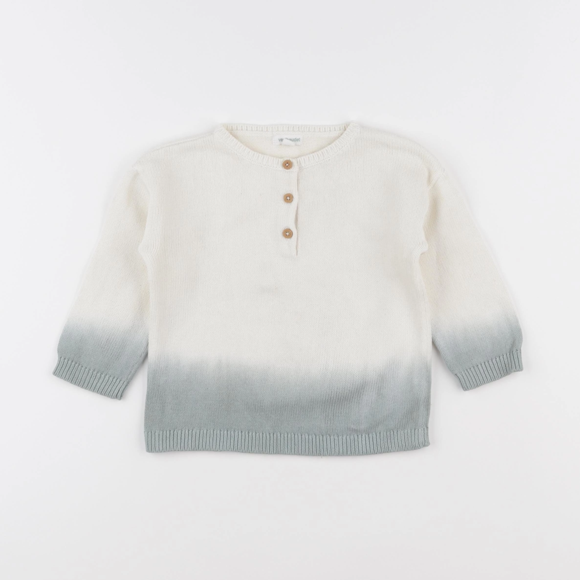 Vertbaudet - pull beige, bleu - 18 mois