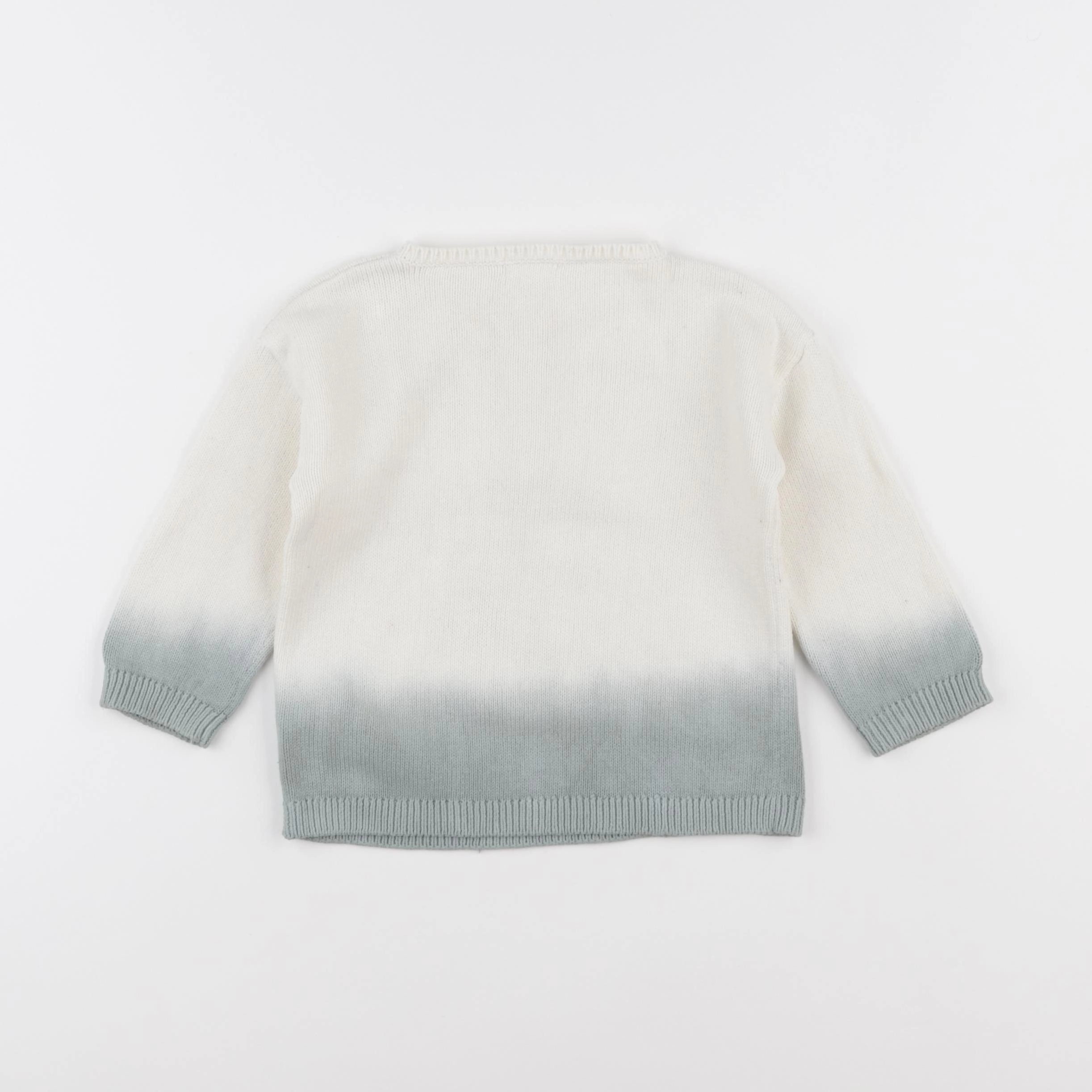 Vertbaudet - pull beige, bleu - 18 mois