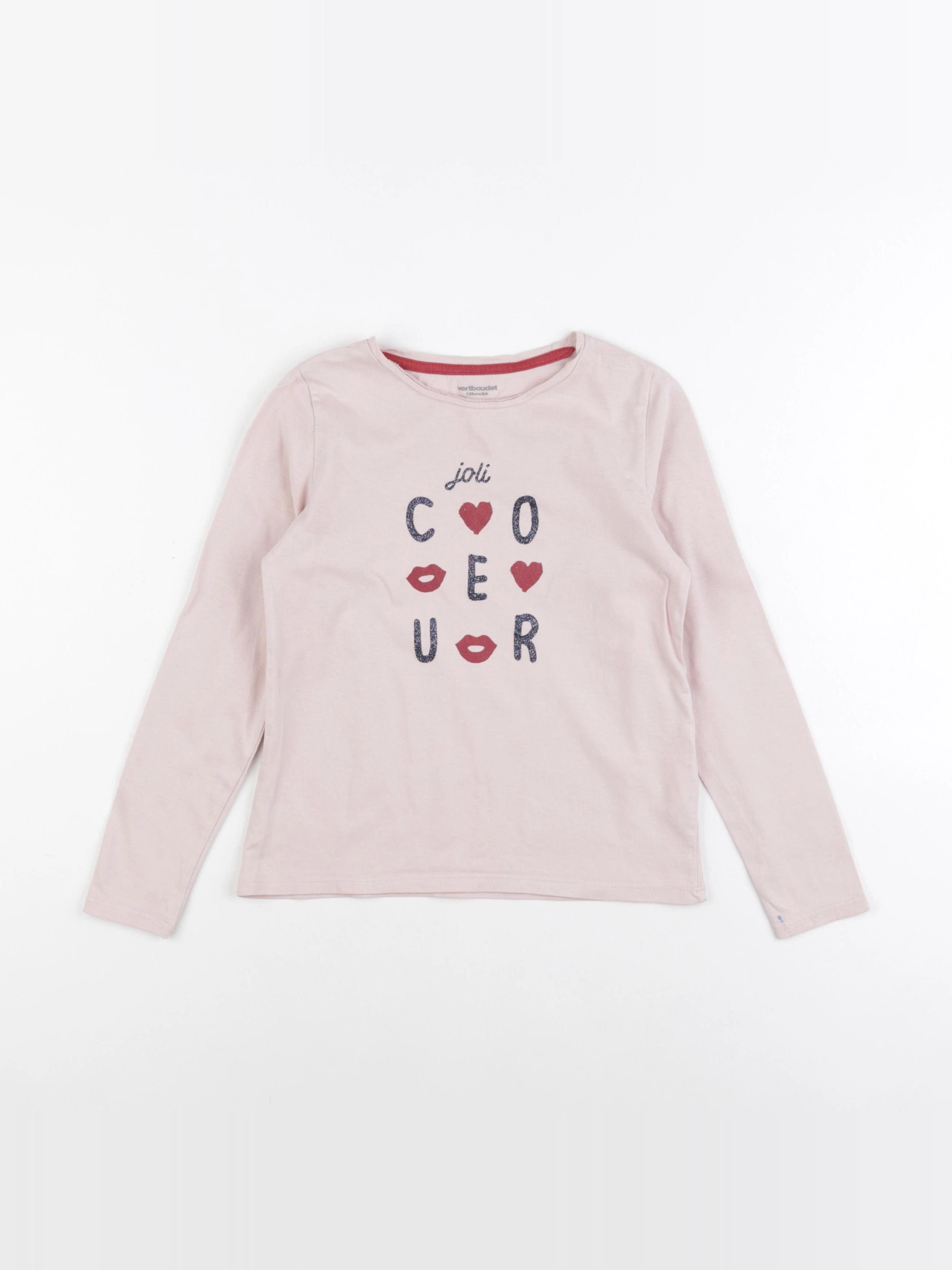 Vertbaudet - tee-shirt rose - 8 ans