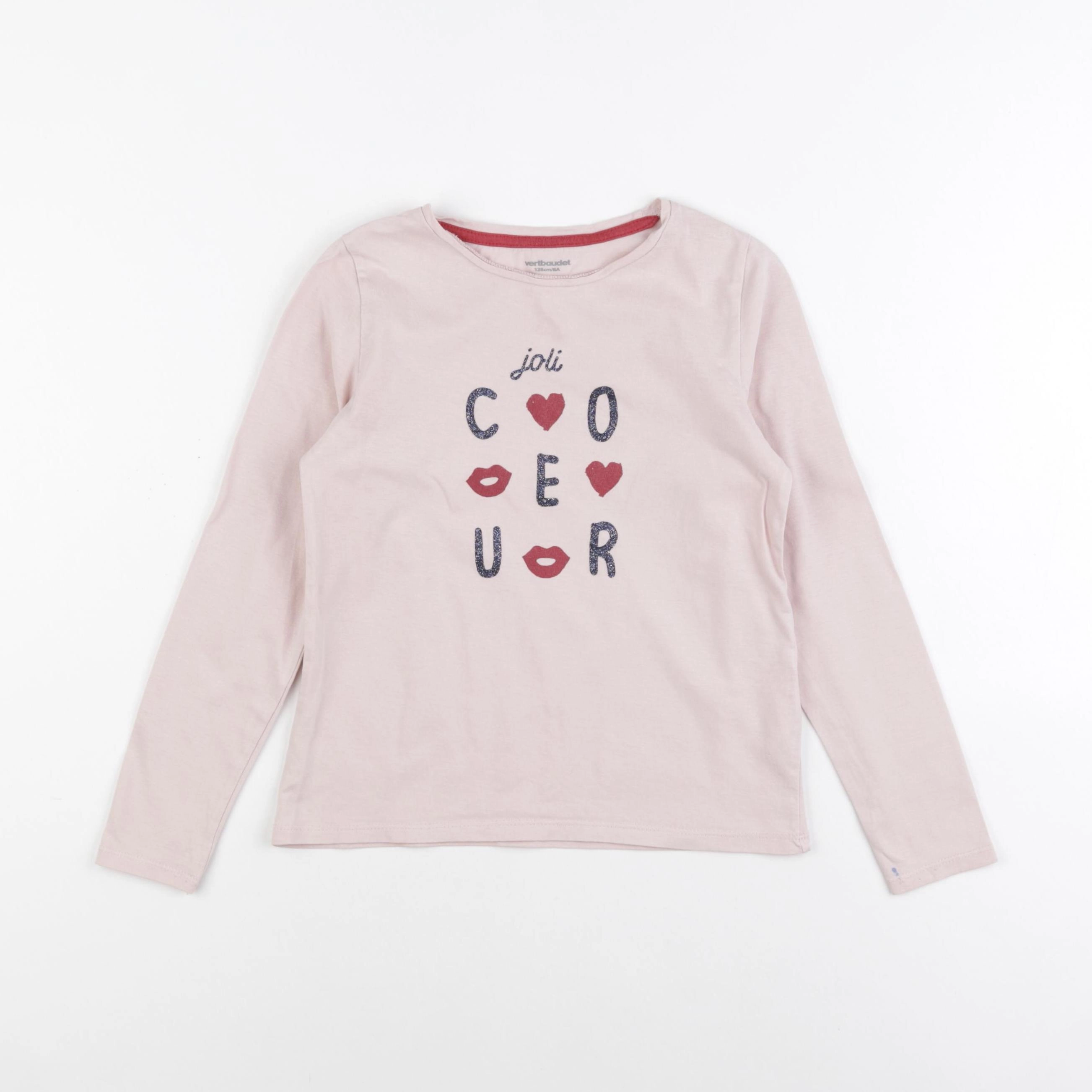 Vertbaudet - tee-shirt rose - 8 ans