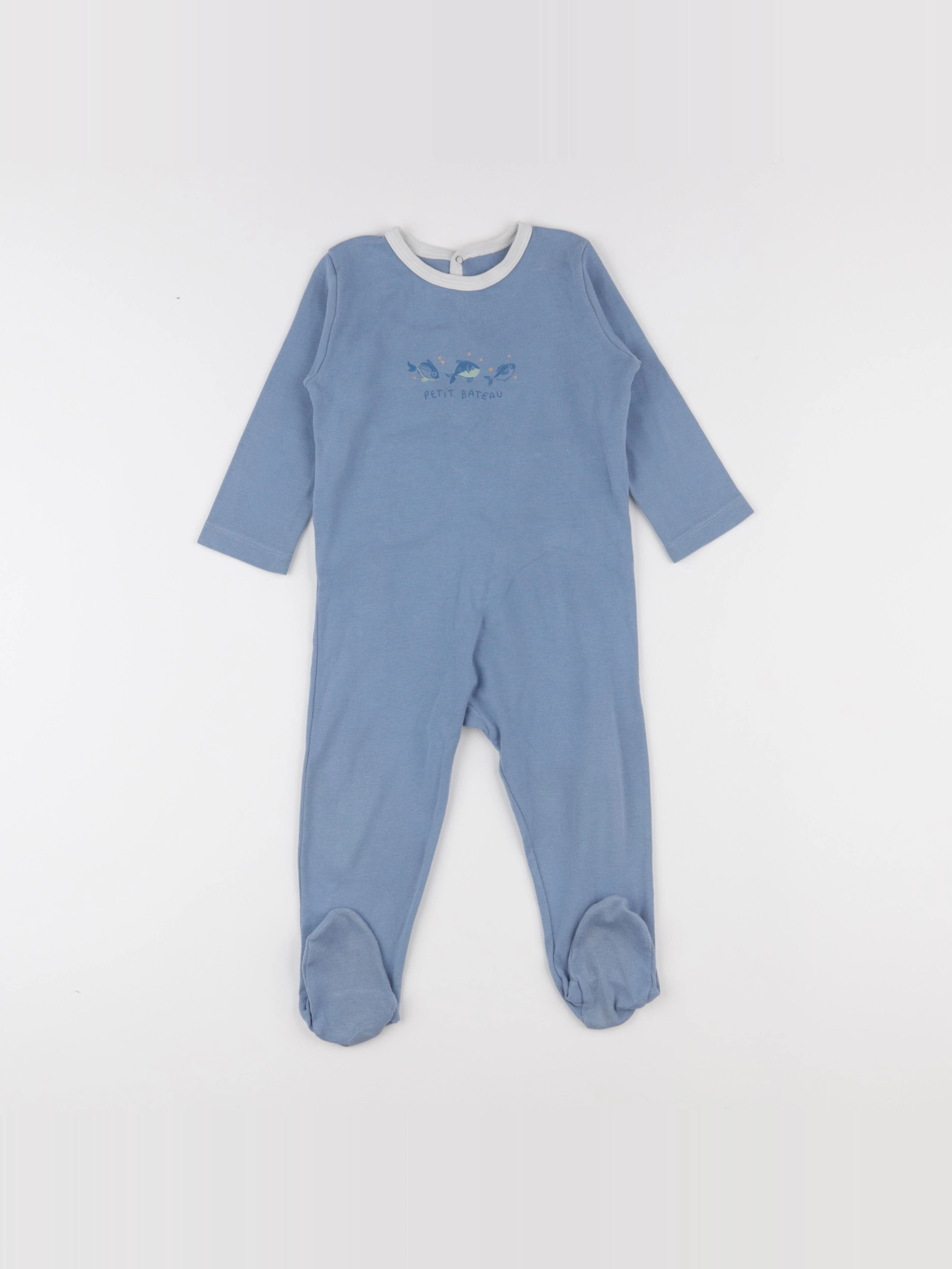 Petit Bateau - pyjama coton bleu - 18 mois