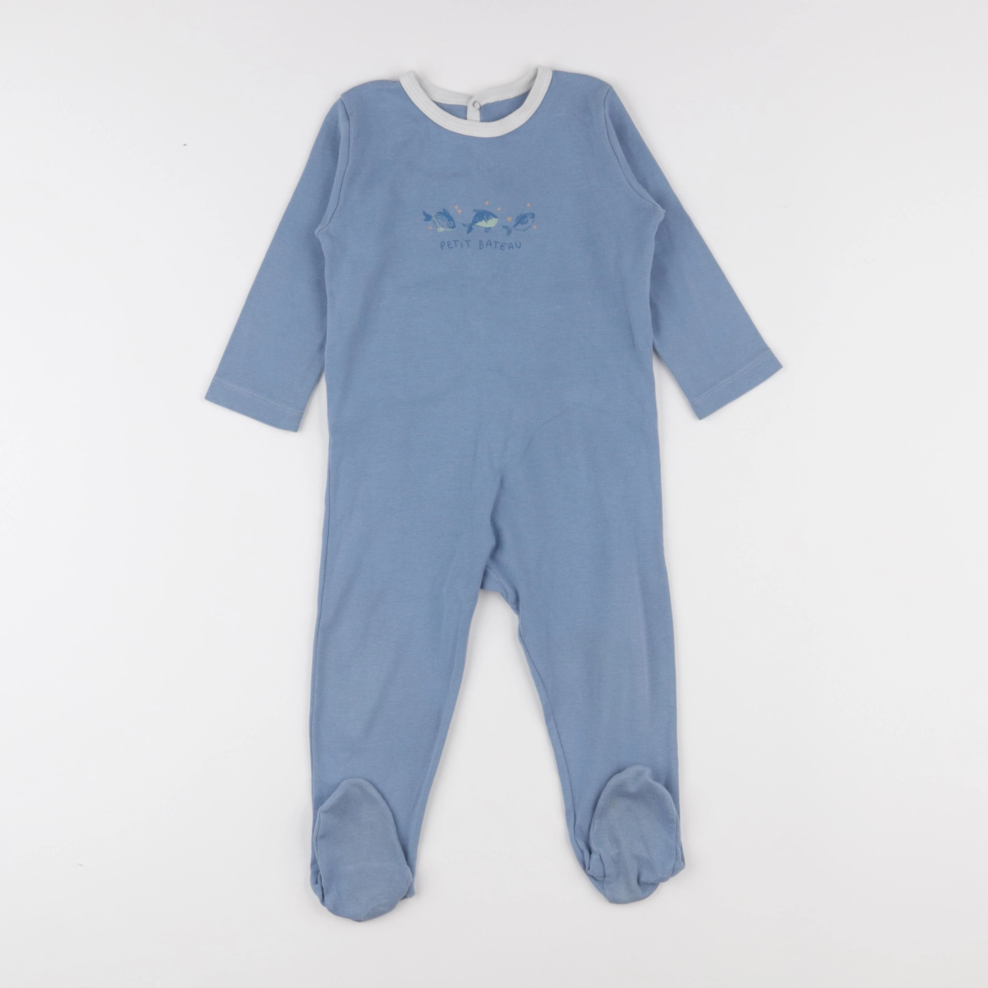Petit Bateau - pyjama coton bleu - 18 mois