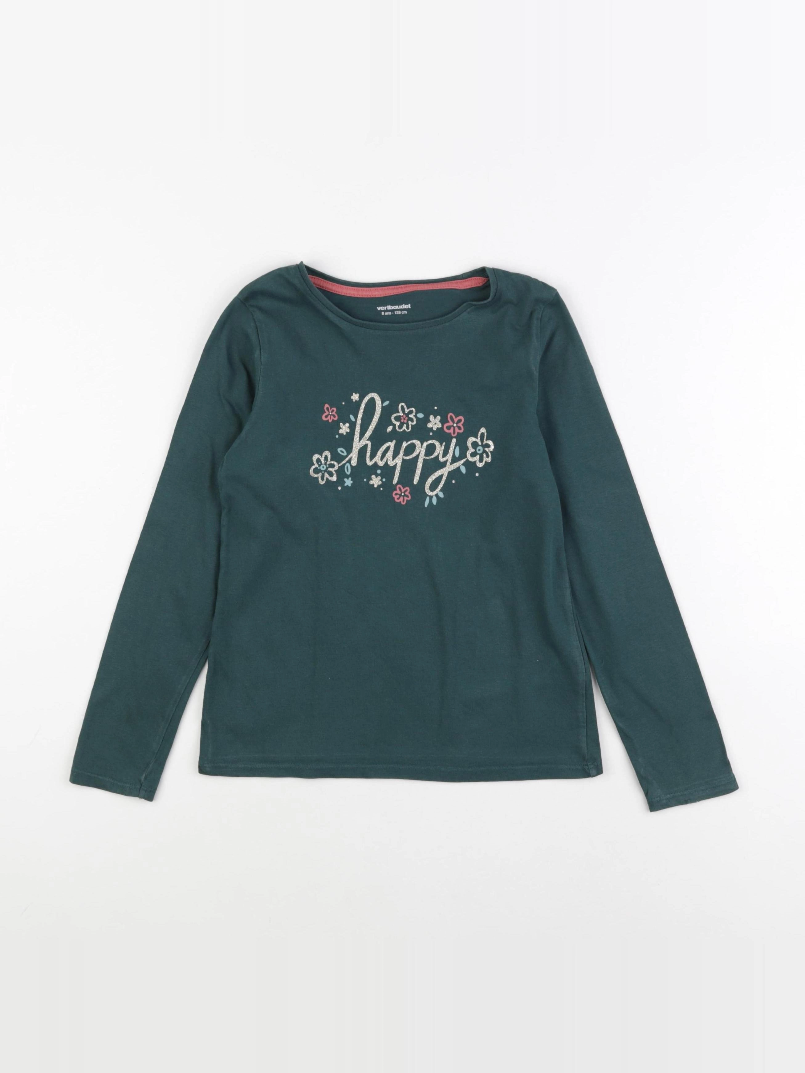 Vertbaudet - tee-shirt vert - 8 ans