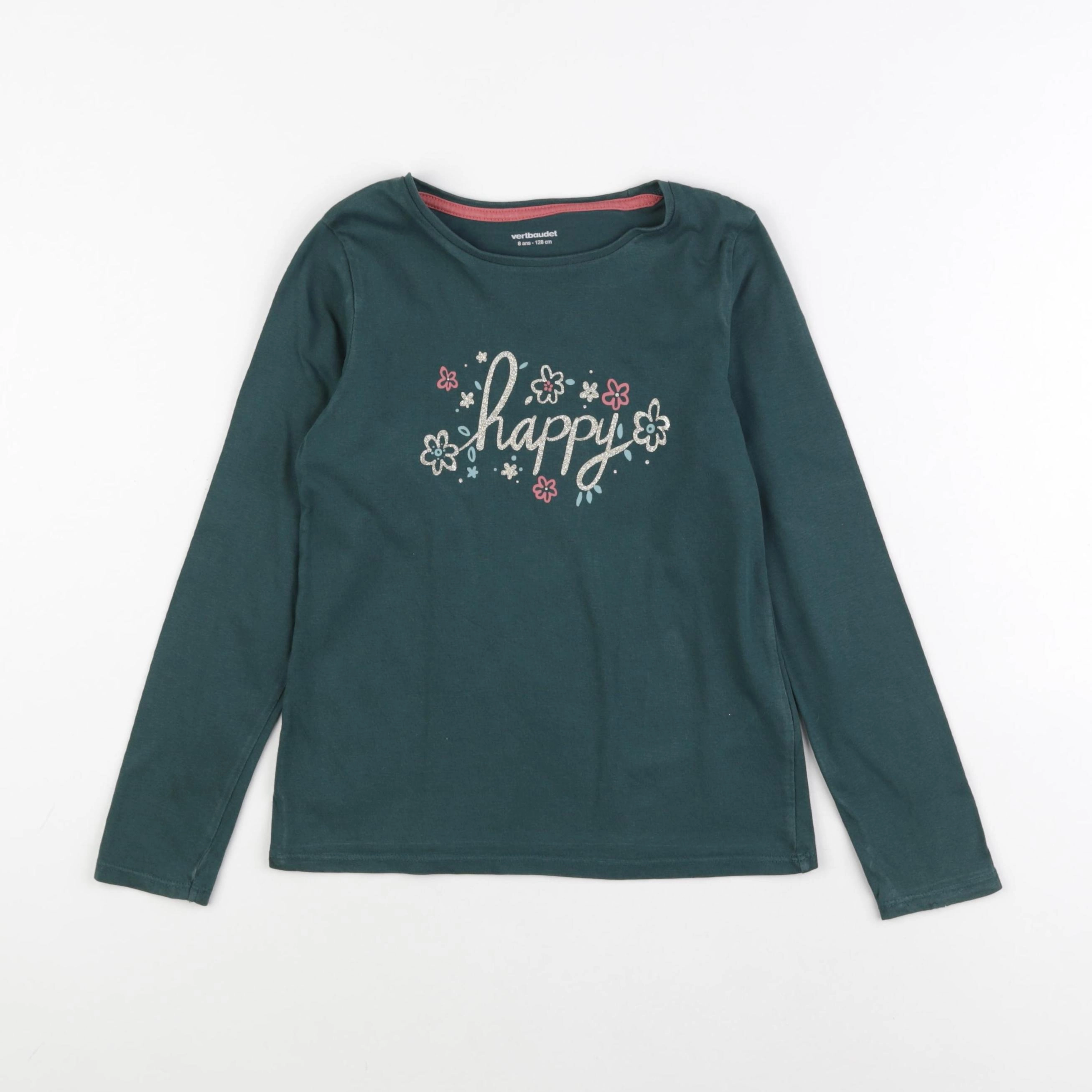 Vertbaudet - tee-shirt vert - 8 ans