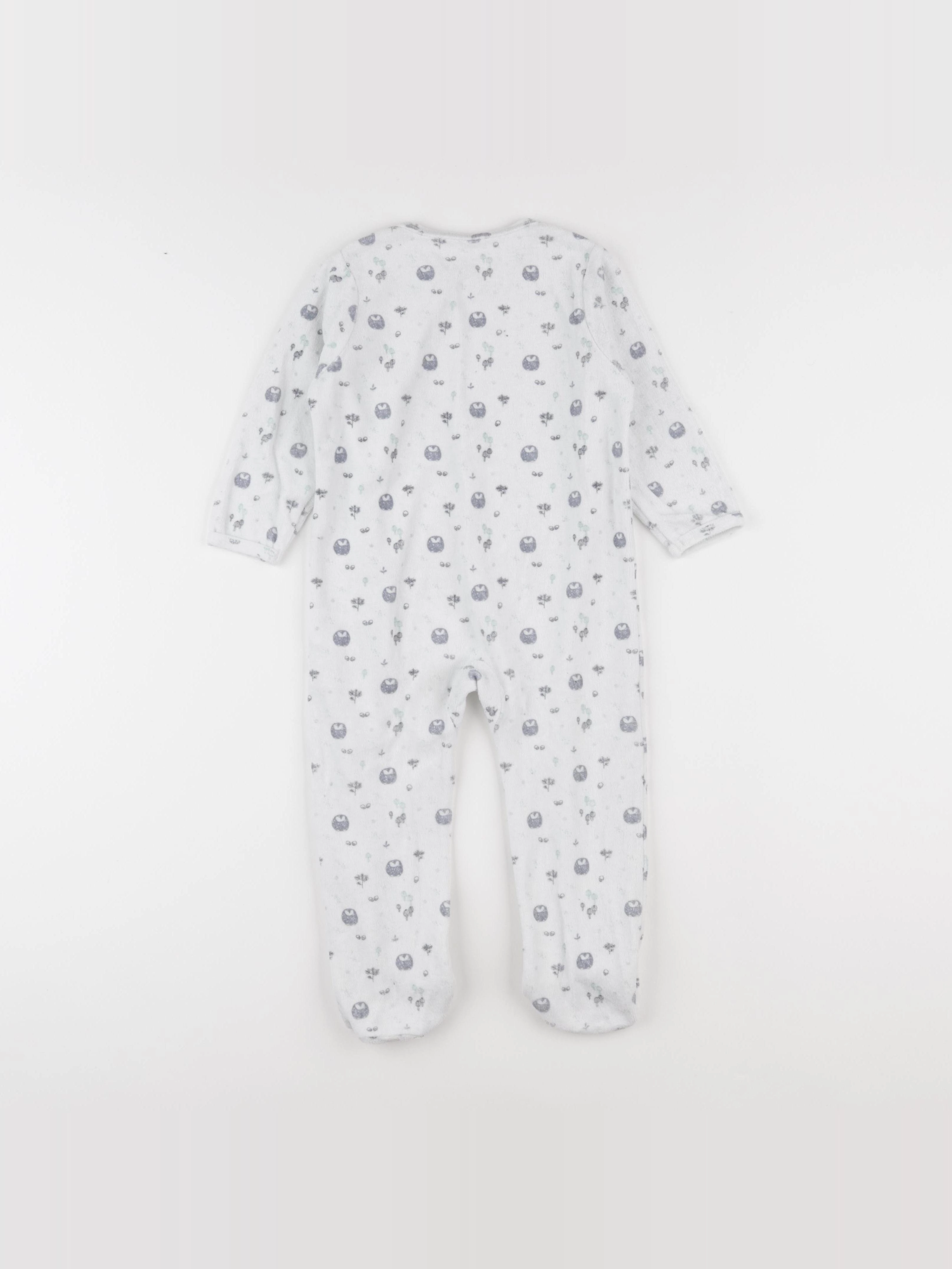 Vertbaudet - pyjama velours blanc, bleu - 2 ans