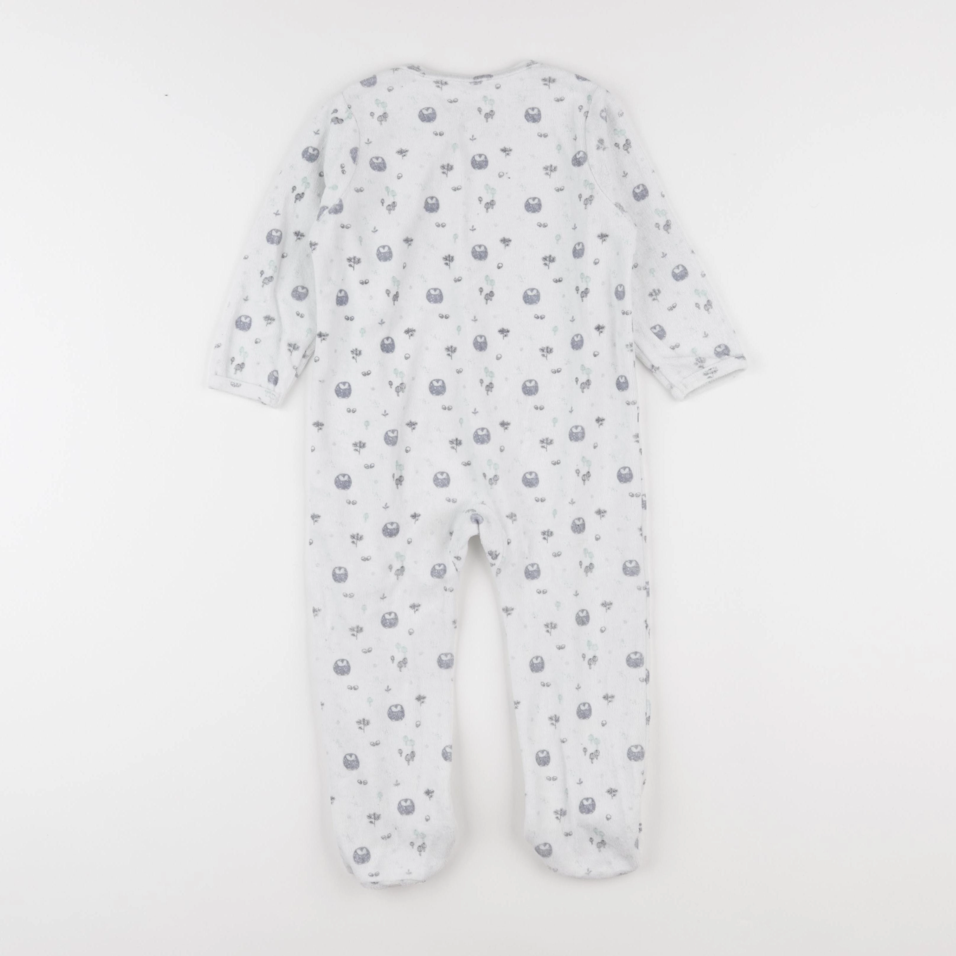 Vertbaudet - pyjama velours blanc, bleu - 2 ans