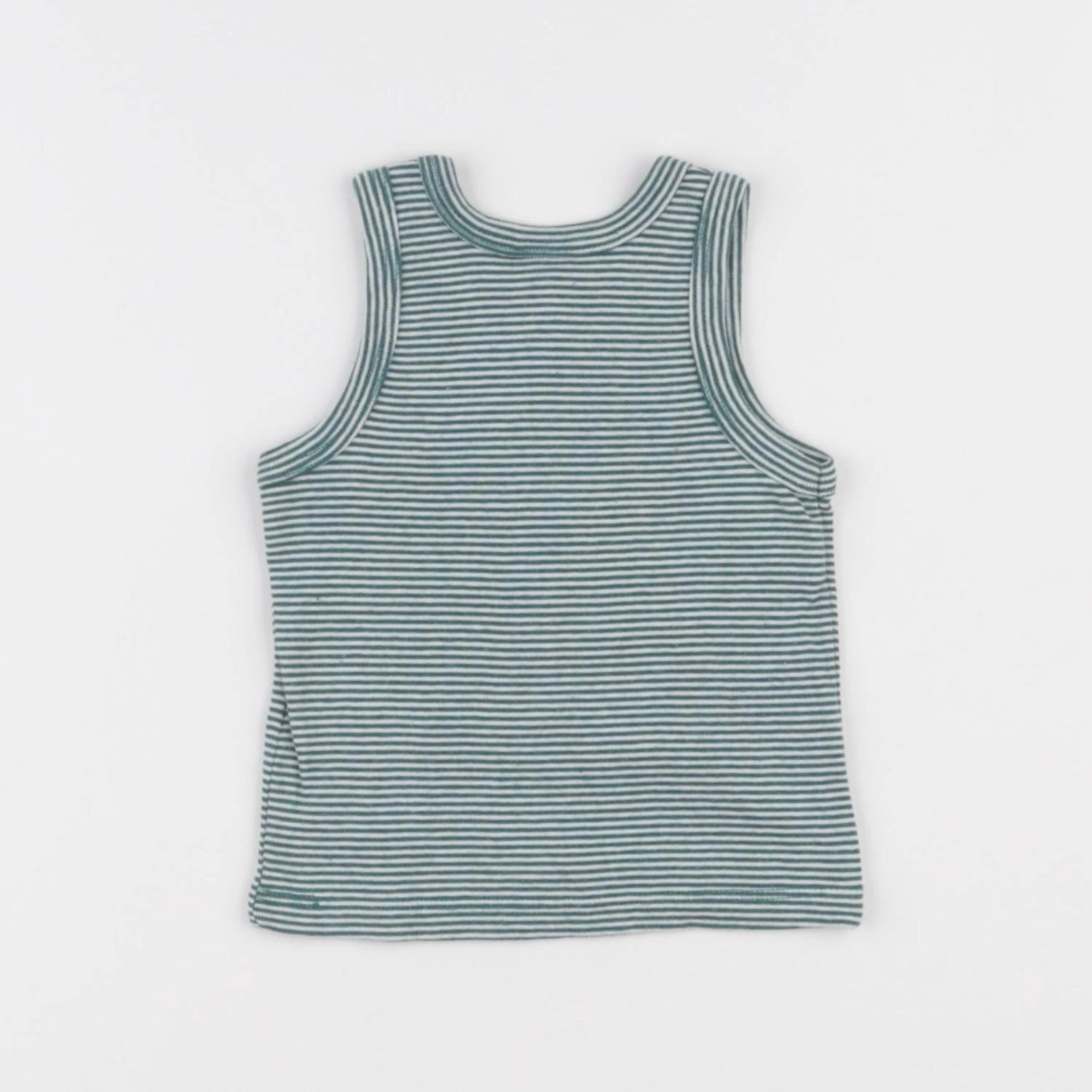 Petit Bateau - maillot de corps blanc, vert - 6 mois