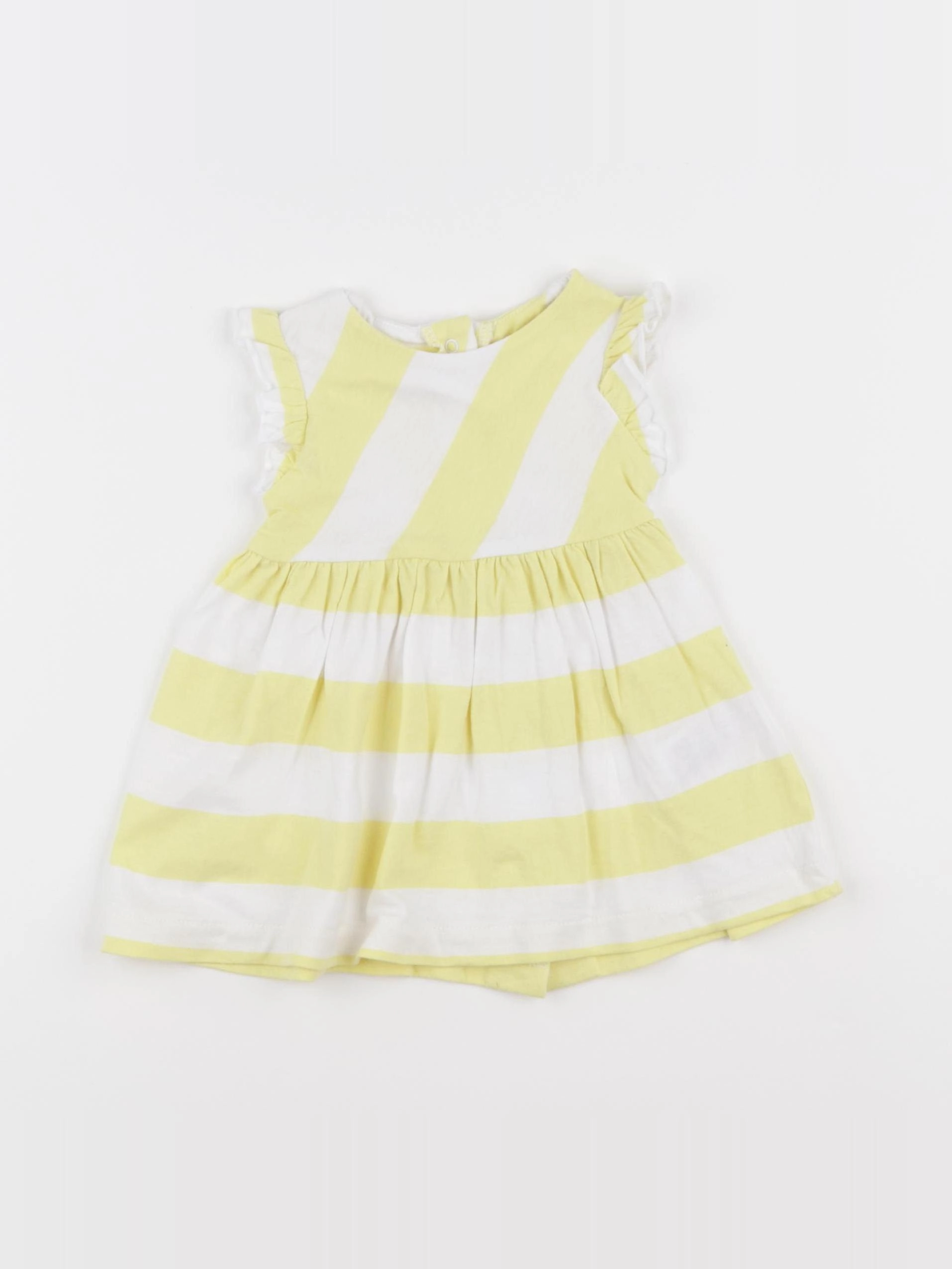 Vertbaudet - robe blanc, jaune - 6 mois