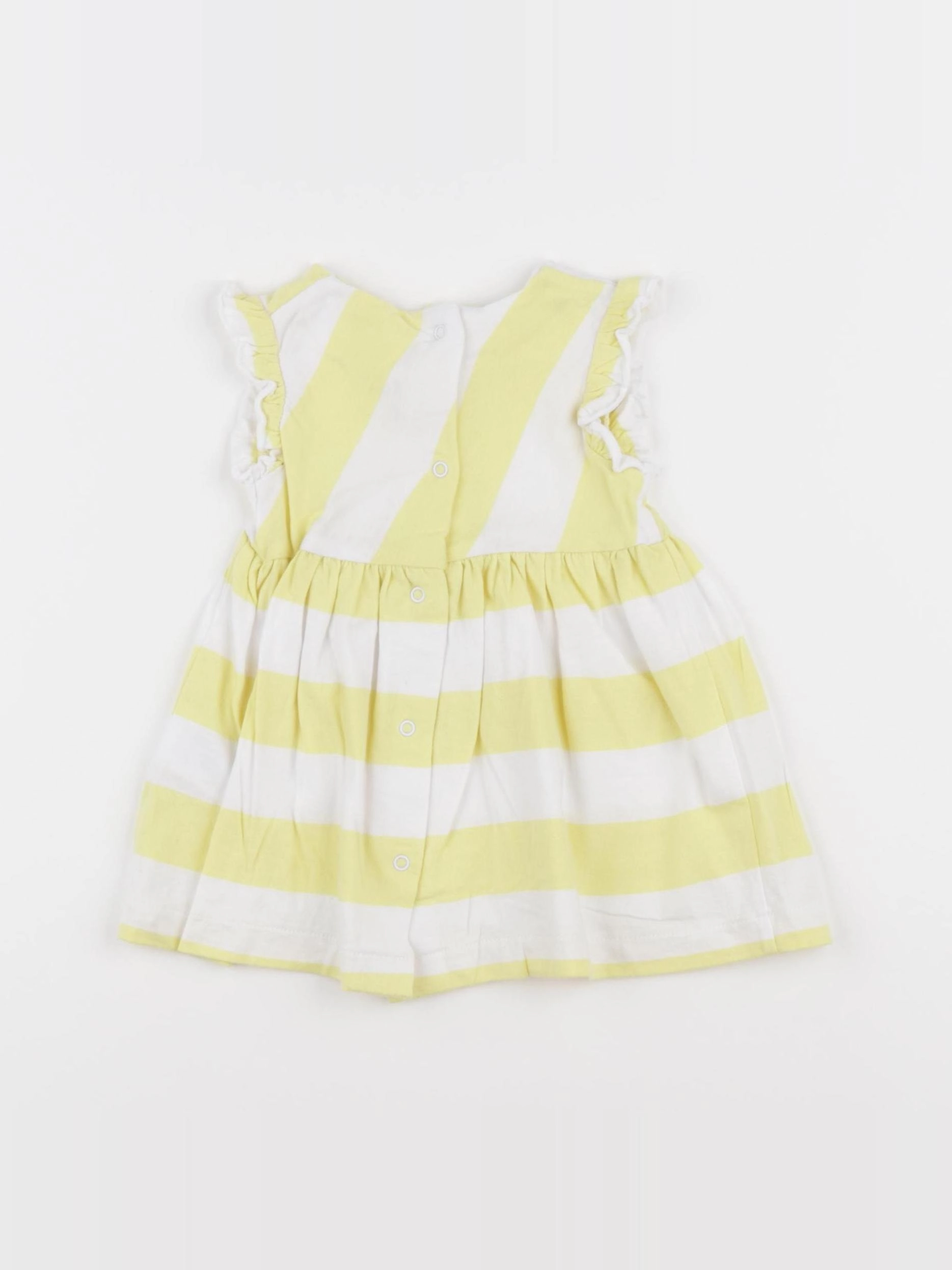 Vertbaudet - robe blanc, jaune - 6 mois